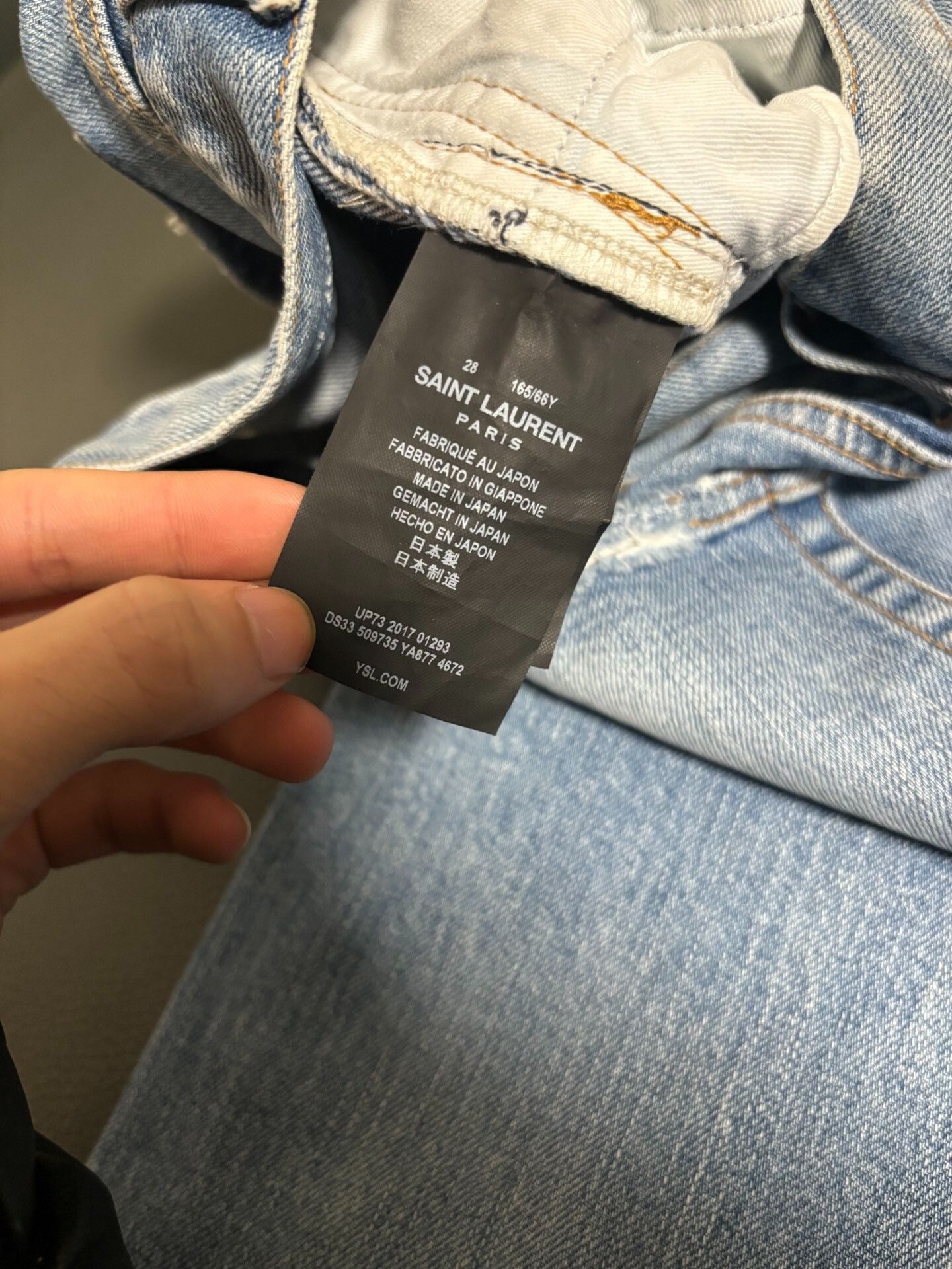 Saint Laurent Paris Saint Laurent Light Blue Distressed Jeans Size US 28 / EU 44 - 5 Thumbnail