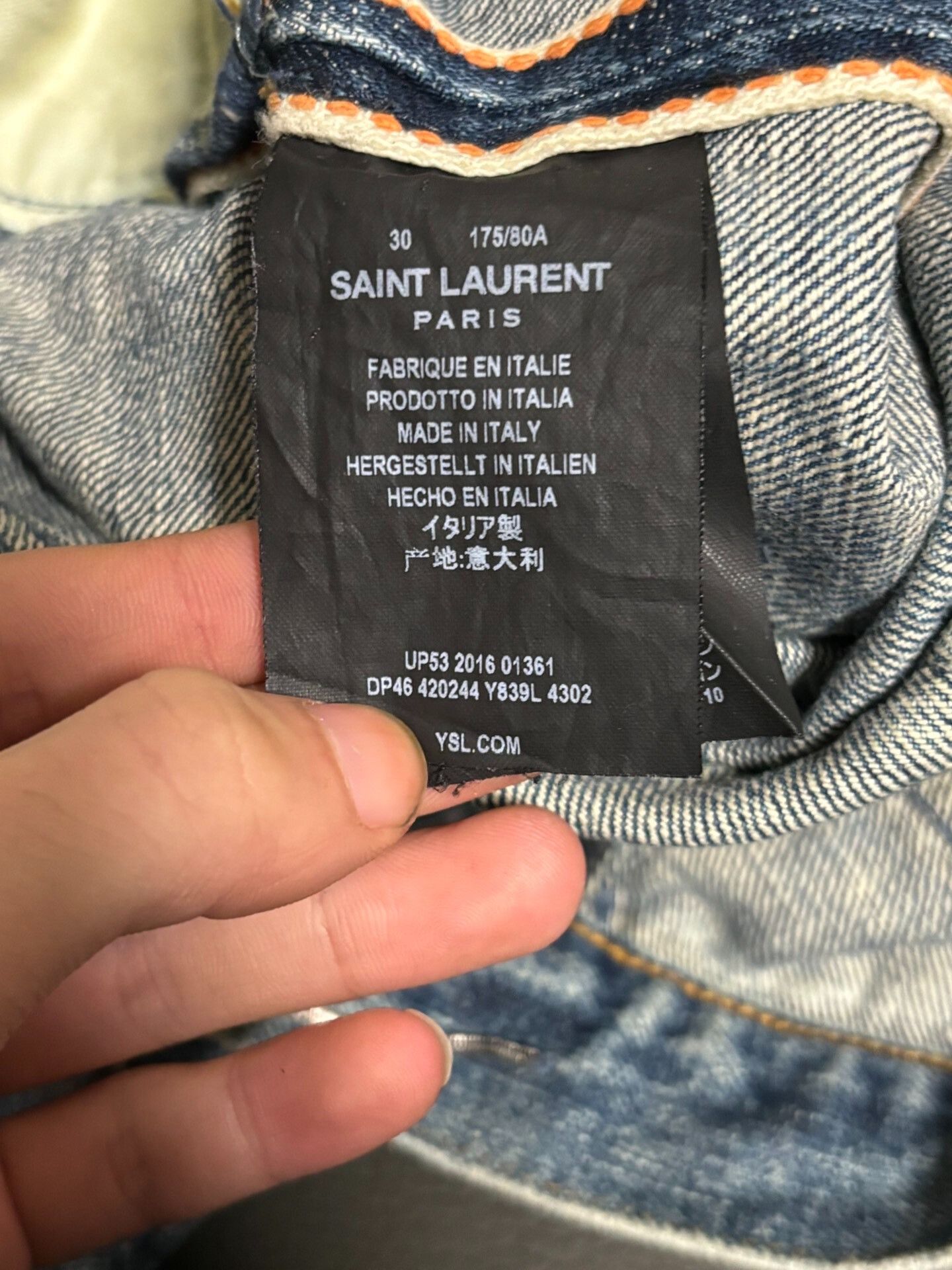Saint Laurent Paris Saint Laurent Distressed Denim Jeans in Blue Size US 30 / EU 46 - 4 Thumbnail