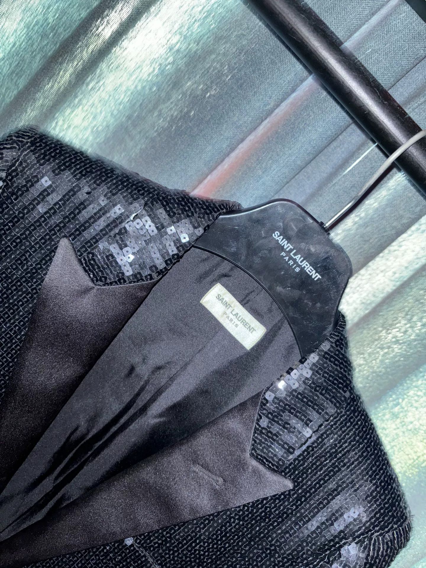 Saint Laurent Paris Saint Laurent Black Sequin Smoking Jacket Size M / US 6-8 / IT 42-44 - 3 Thumbnail