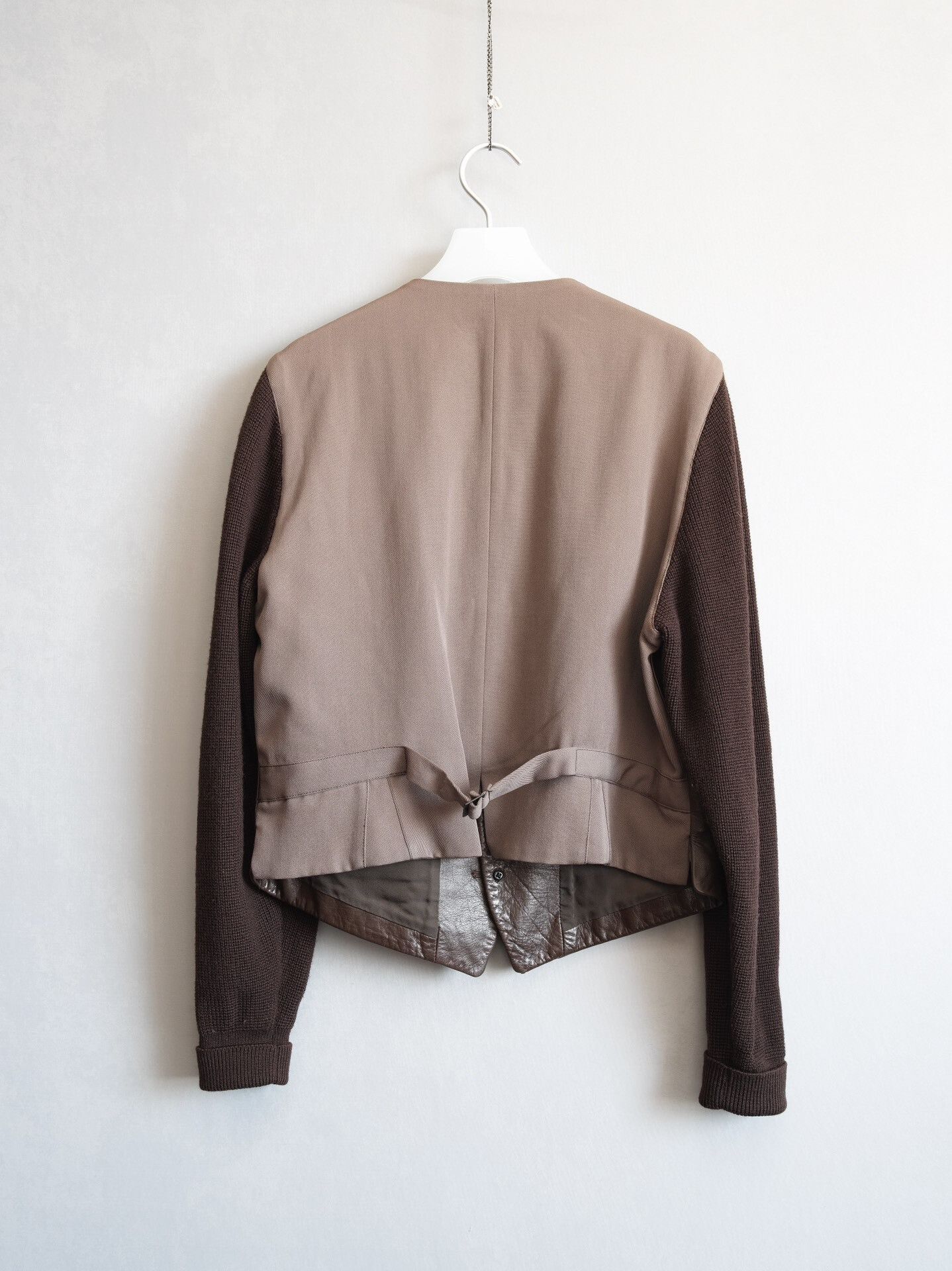 Yohji Yamamoto Yohji Yamamoto Knit and Leather Short Jacket Size US M / EU 48-50 / 2 - 5 Thumbnail