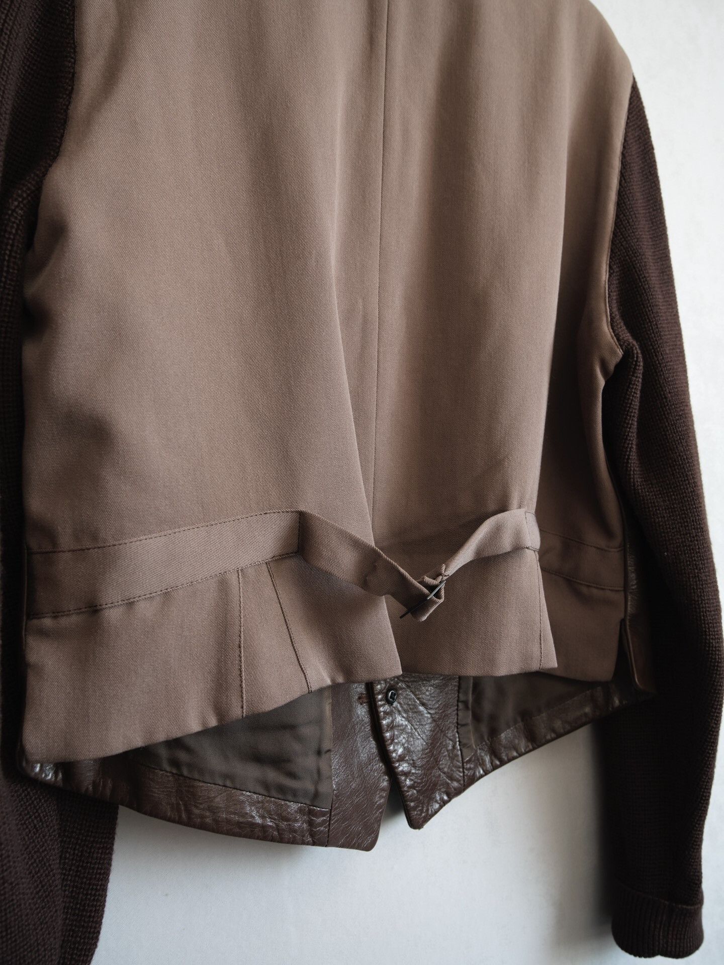Yohji Yamamoto Yohji Yamamoto Knit and Leather Short Jacket Size US M / EU 48-50 / 2 - 6 Thumbnail