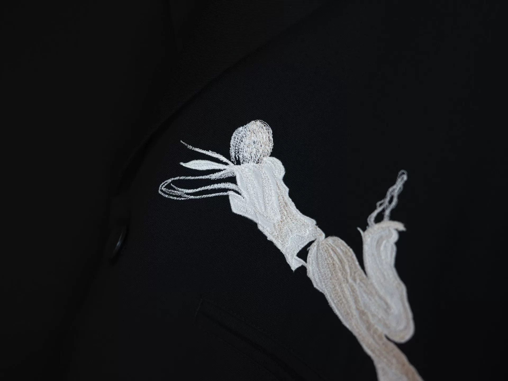Yohji Yamamoto black embroidered Yohji Yamamoto jacket Size S / US 4 / IT 40 - 6 Thumbnail
