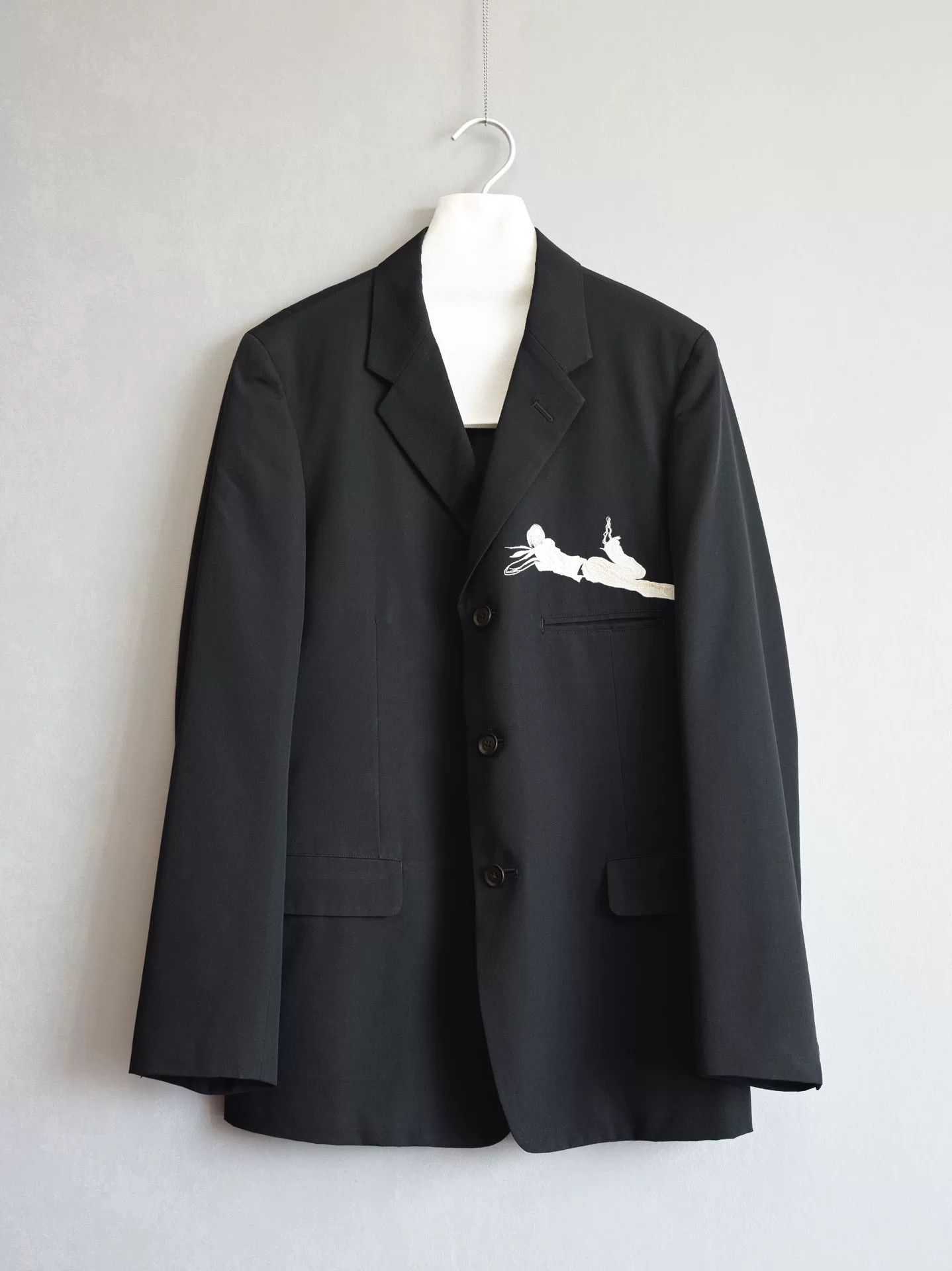 Yohji Yamamoto black embroidered Yohji Yamamoto jacket Size S / US 4 / IT 40 - 2 Thumbnail