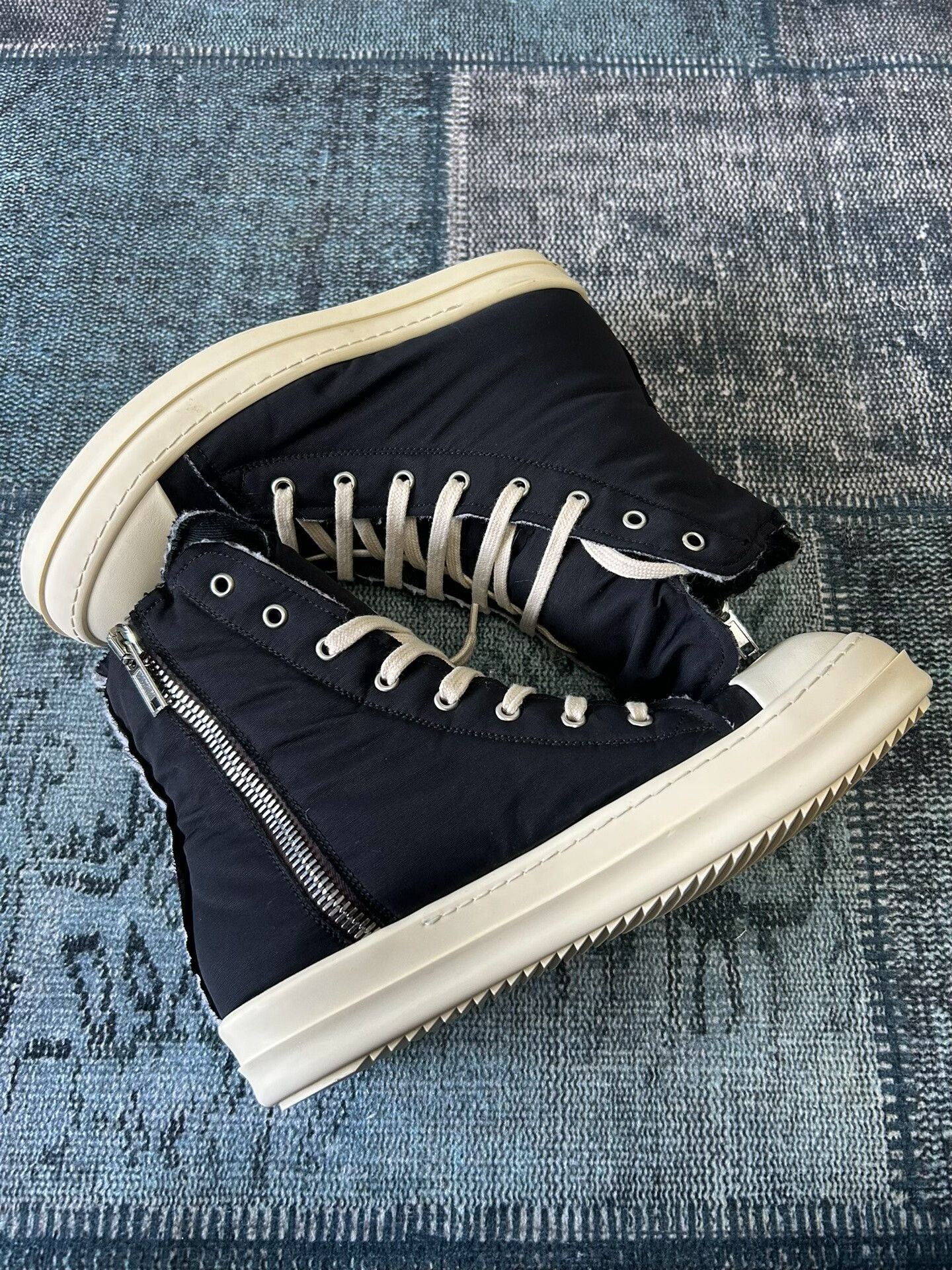 Rick Owens rick owens high top canvas sneakers Size US 8 / EU 41 - 3 Thumbnail
