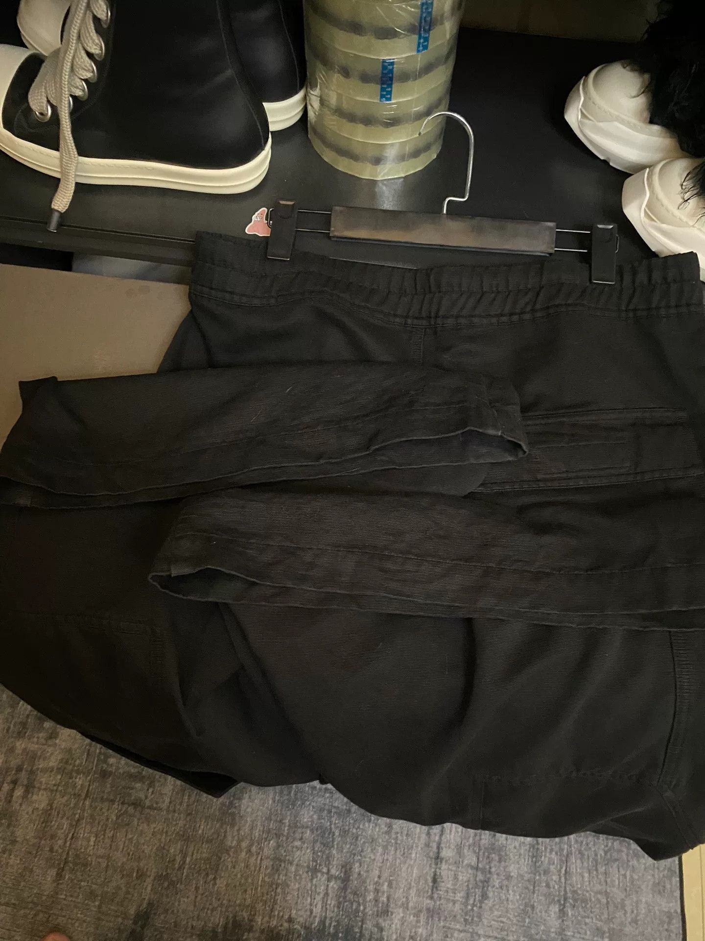 Rick Owens rick owens cargo wide-leg trousers in black Size US 34 / EU 50 - 4 Thumbnail