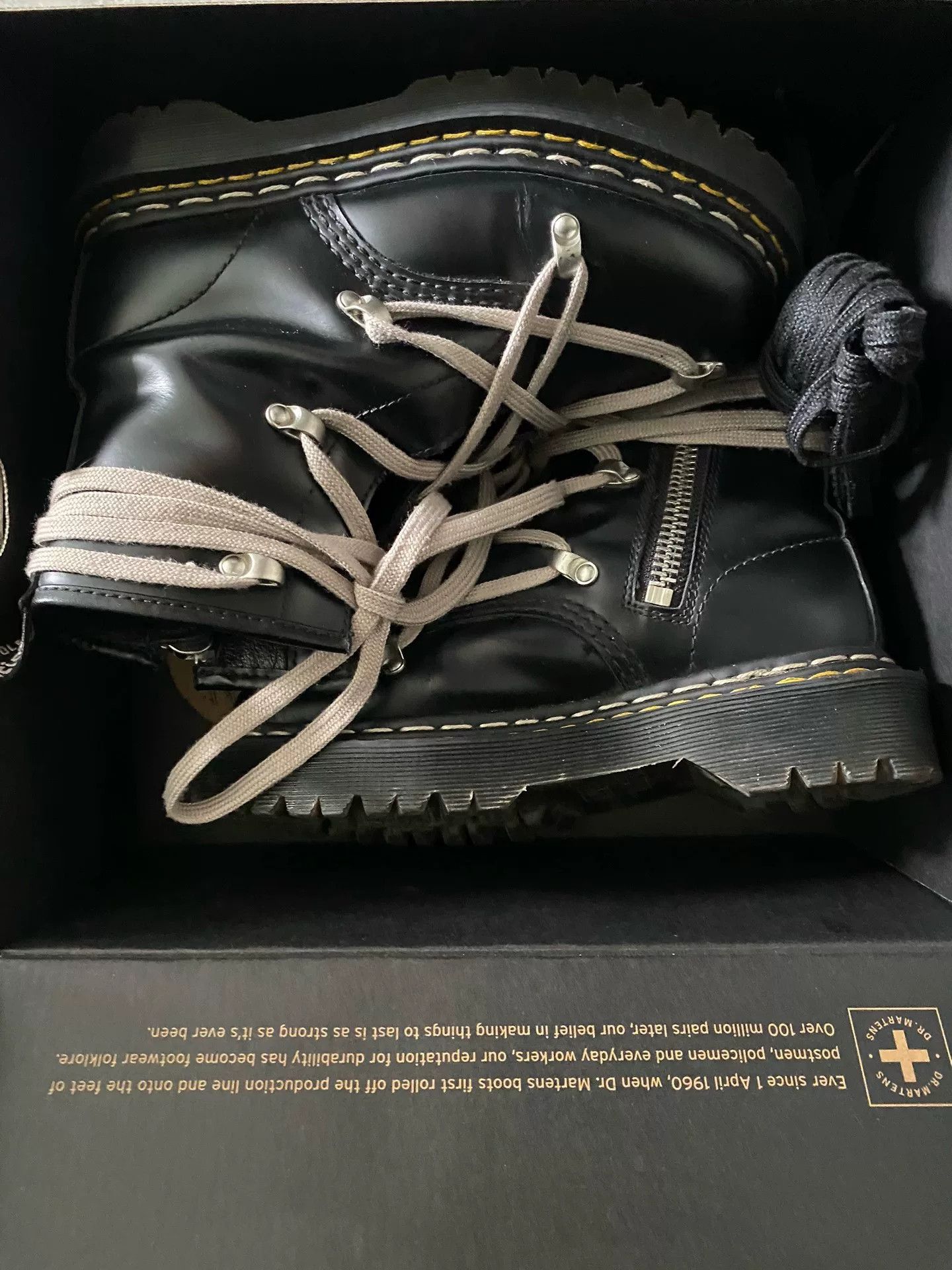 Rick Owens rick owens x dr. martens black lace-up boots Size US 6 / IT 36 - 6 Thumbnail