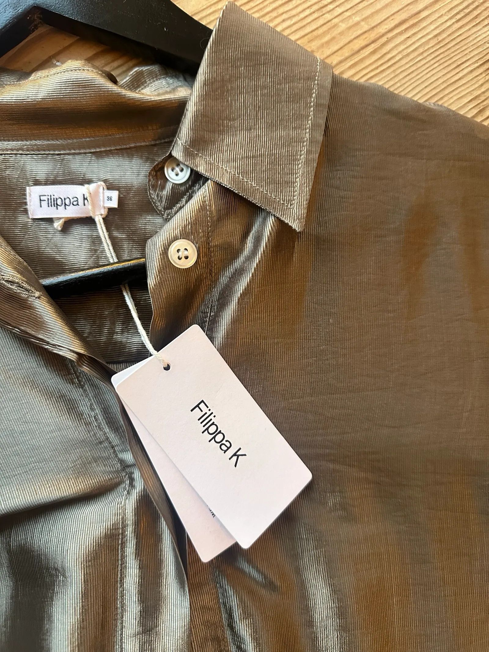 Filippa K Filippa K Akira Metallic Shirt Shirt Size XS / US 0-2 / IT 36-38 - 2 Thumbnail