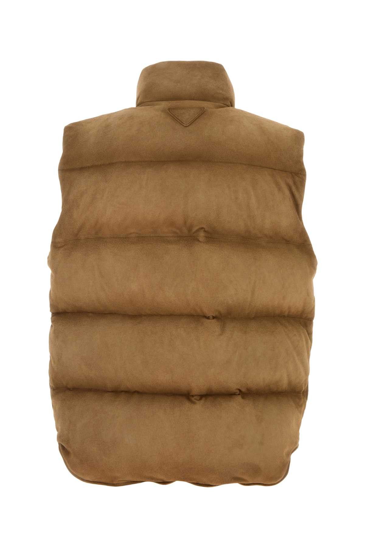 Prada Biscuit Suede Sleeveless Down Jacket Size US XL / EU 56 / 4 - 2 Thumbnail