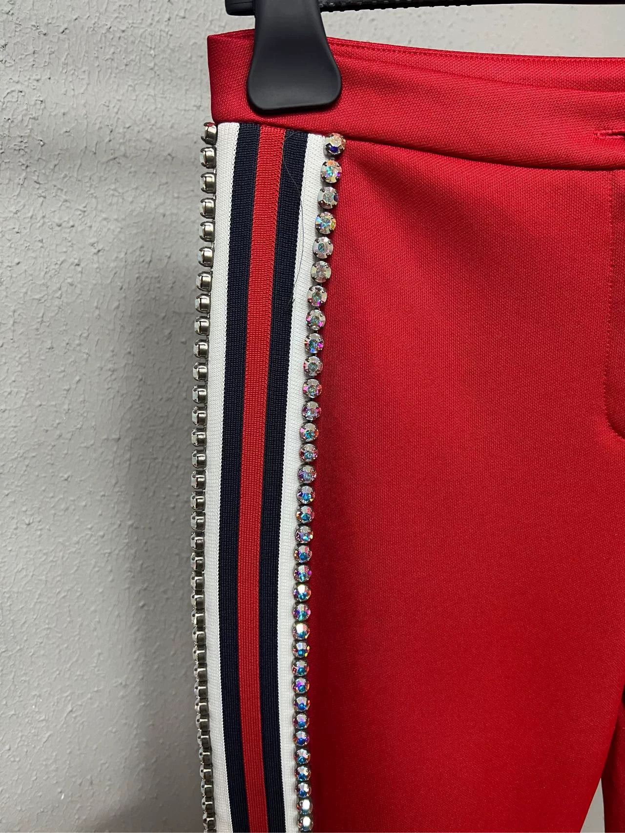 Gucci gucci red rhinestone track pants Size 23" - 5 Thumbnail