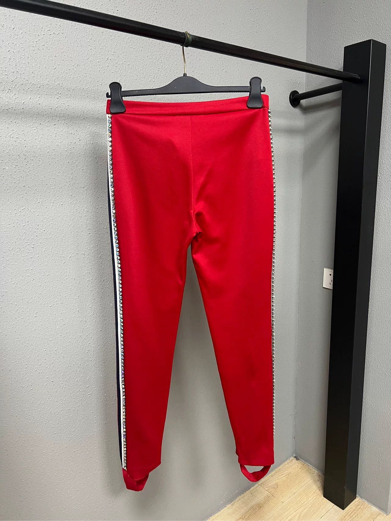 Gucci gucci red rhinestone track pants Size 23" - 2 Thumbnail