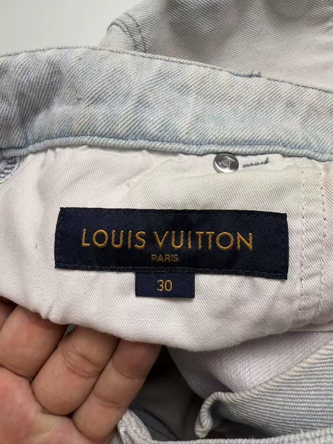Louis Vuitton Louis Vuitton Blue Pink Detailed Denim Pants Size US 30 / EU 46 - 3 Thumbnail