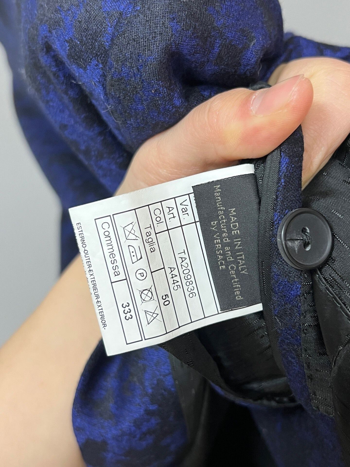 Versace Versace Blazer with Floral Design in Blue Size US L / EU 52-54 / 3 - 4 Thumbnail