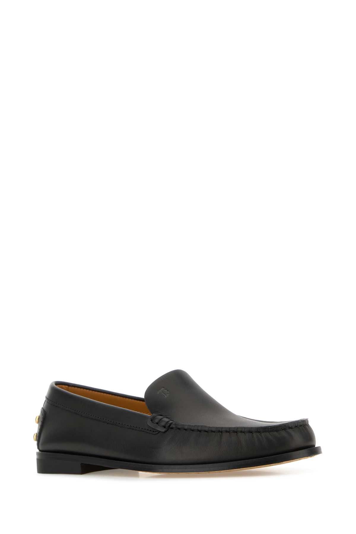 Tod's Black Leather Loafers Size US 10 / IT 40 - 2 Thumbnail
