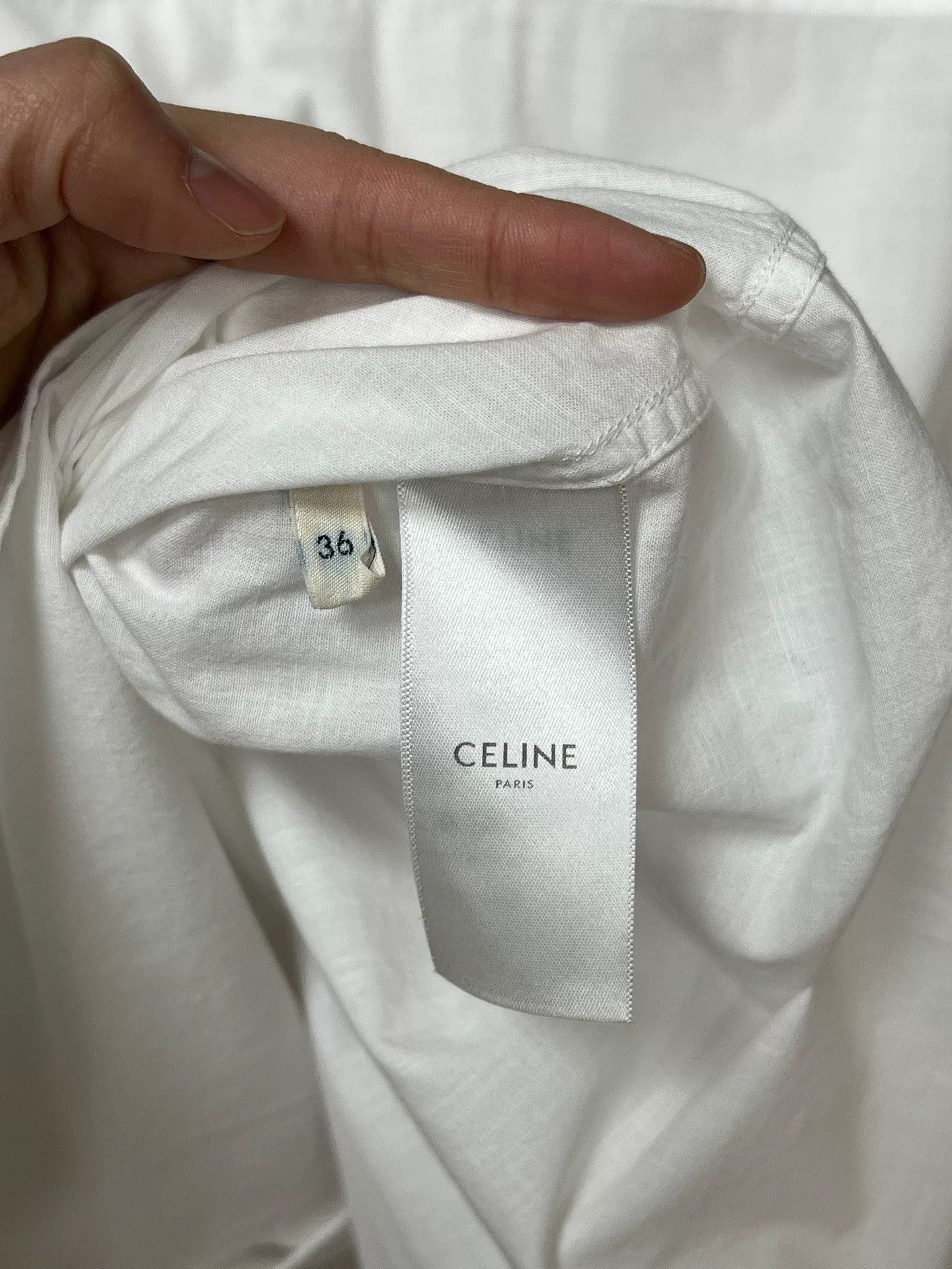 Celine White Triomphe Shirt Size 36
