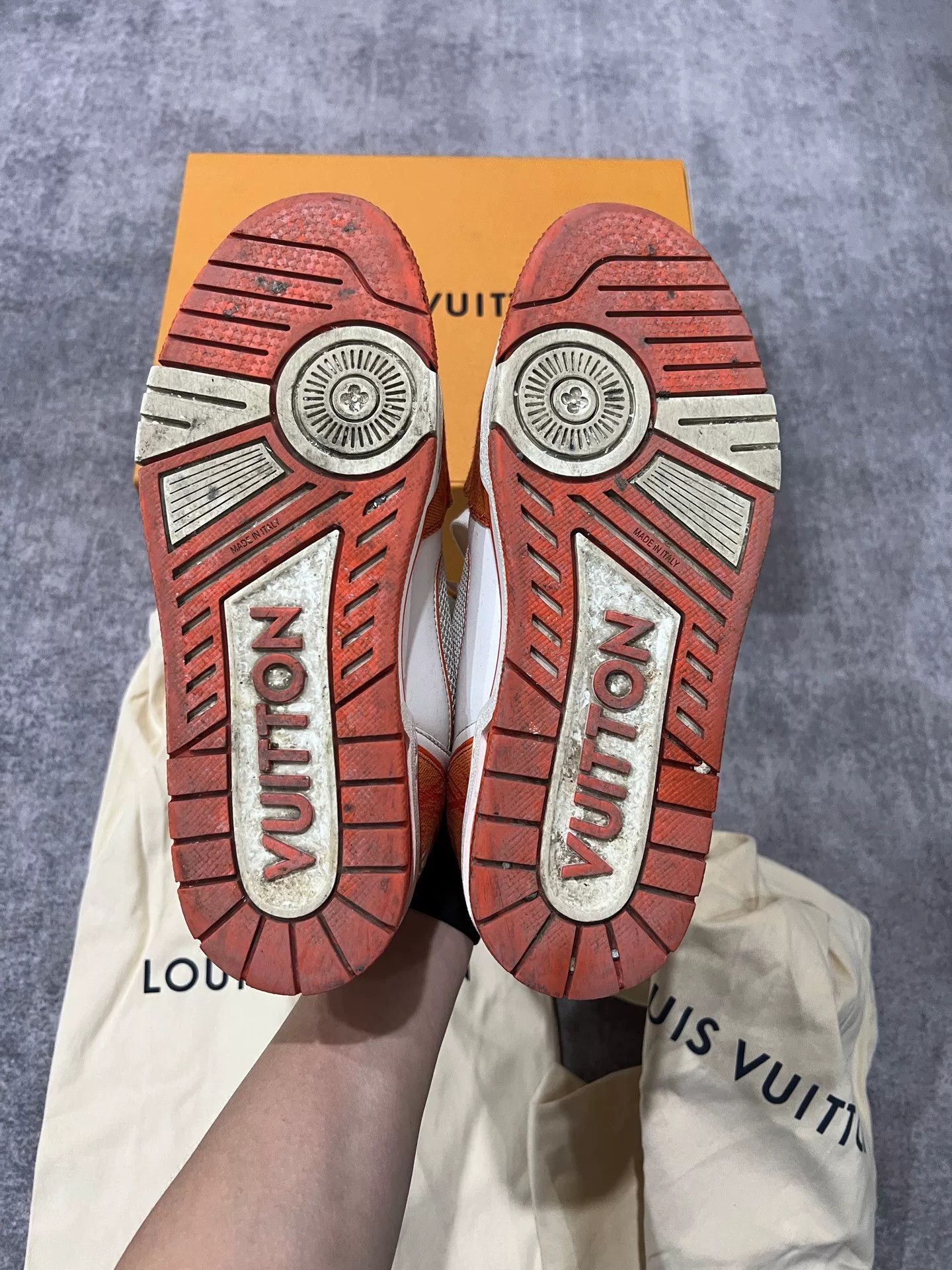 Louis Vuitton louis vuitton orange white velcro trainers Size US 6 / EU 39 - 8 Thumbnail