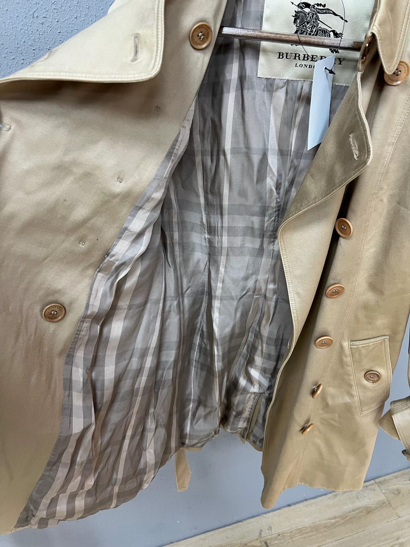 Burberry burberry khaki check trench coat Size XS / US 0-2 / IT 36-38 - 3 Thumbnail