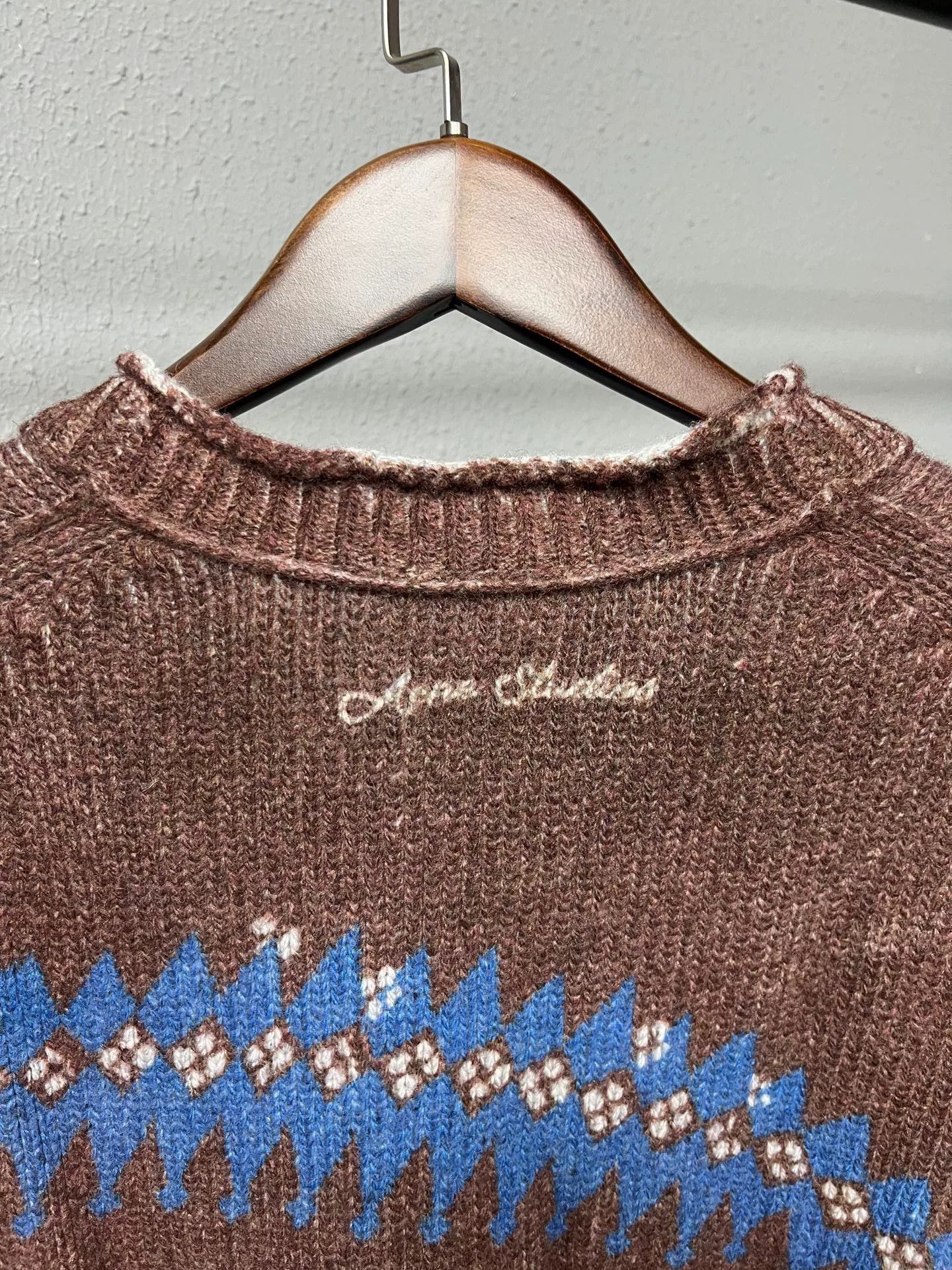 Acne Studios acne studios knit cardigan in brown and white Size S / US 4 / IT 40 - 3 Thumbnail
