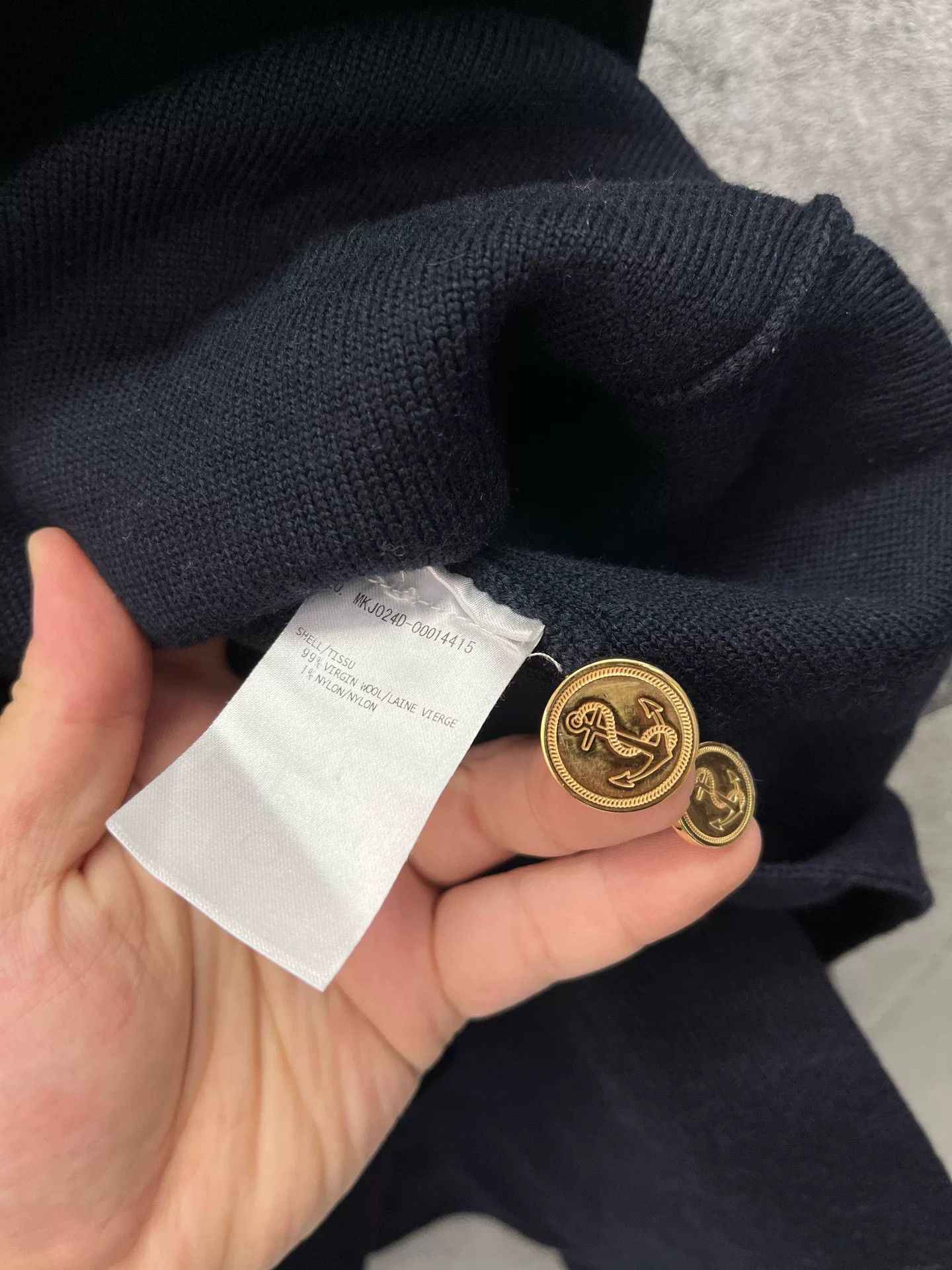 Thom Browne thom browne navy wool knit jacket Size US L / EU 52-54 / 3 - 6 Thumbnail