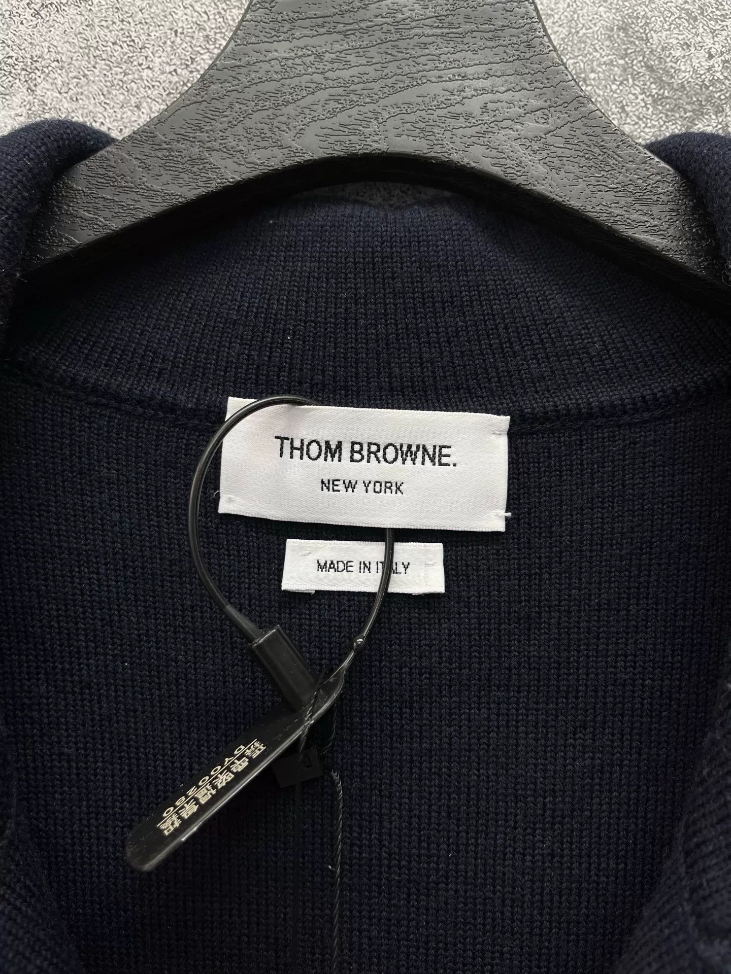 Thom Browne thom browne navy wool knit jacket Size US L / EU 52-54 / 3 - 8 Thumbnail
