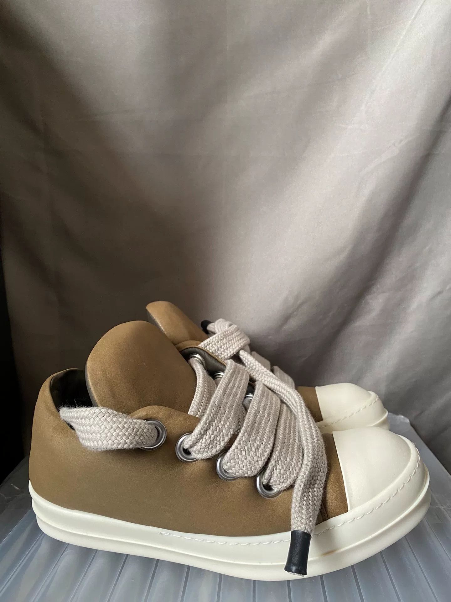 Rick Owens rick owens brown low-top canvas sneakers Size US 7.5 / EU 40-41 - 5 Thumbnail
