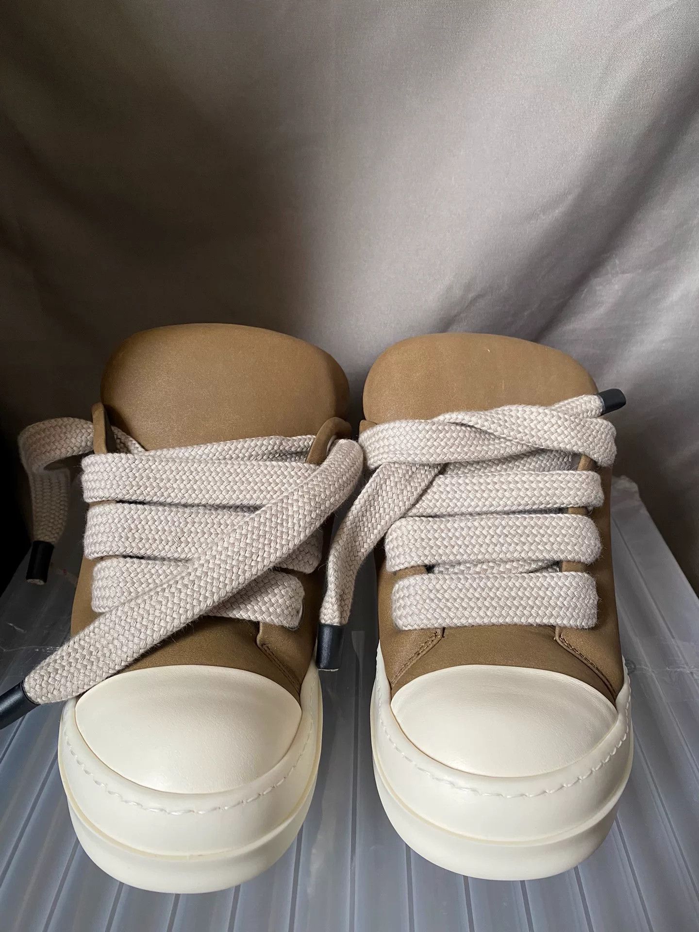 Rick Owens rick owens brown low-top canvas sneakers Size US 7.5 / EU 40-41 - 2 Thumbnail