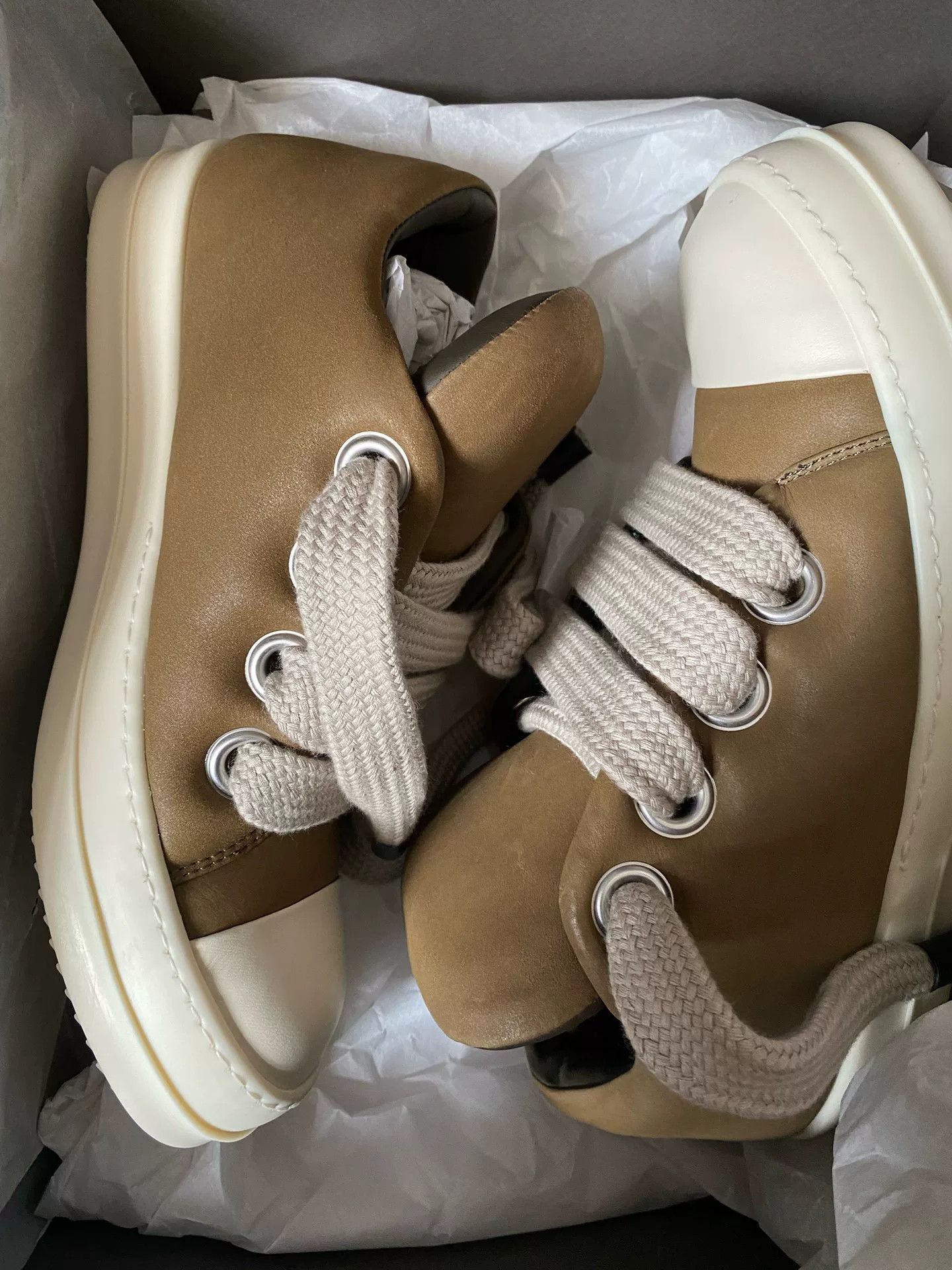 Rick Owens rick owens brown low-top canvas sneakers Size US 7.5 / EU 40-41 - 9 Thumbnail