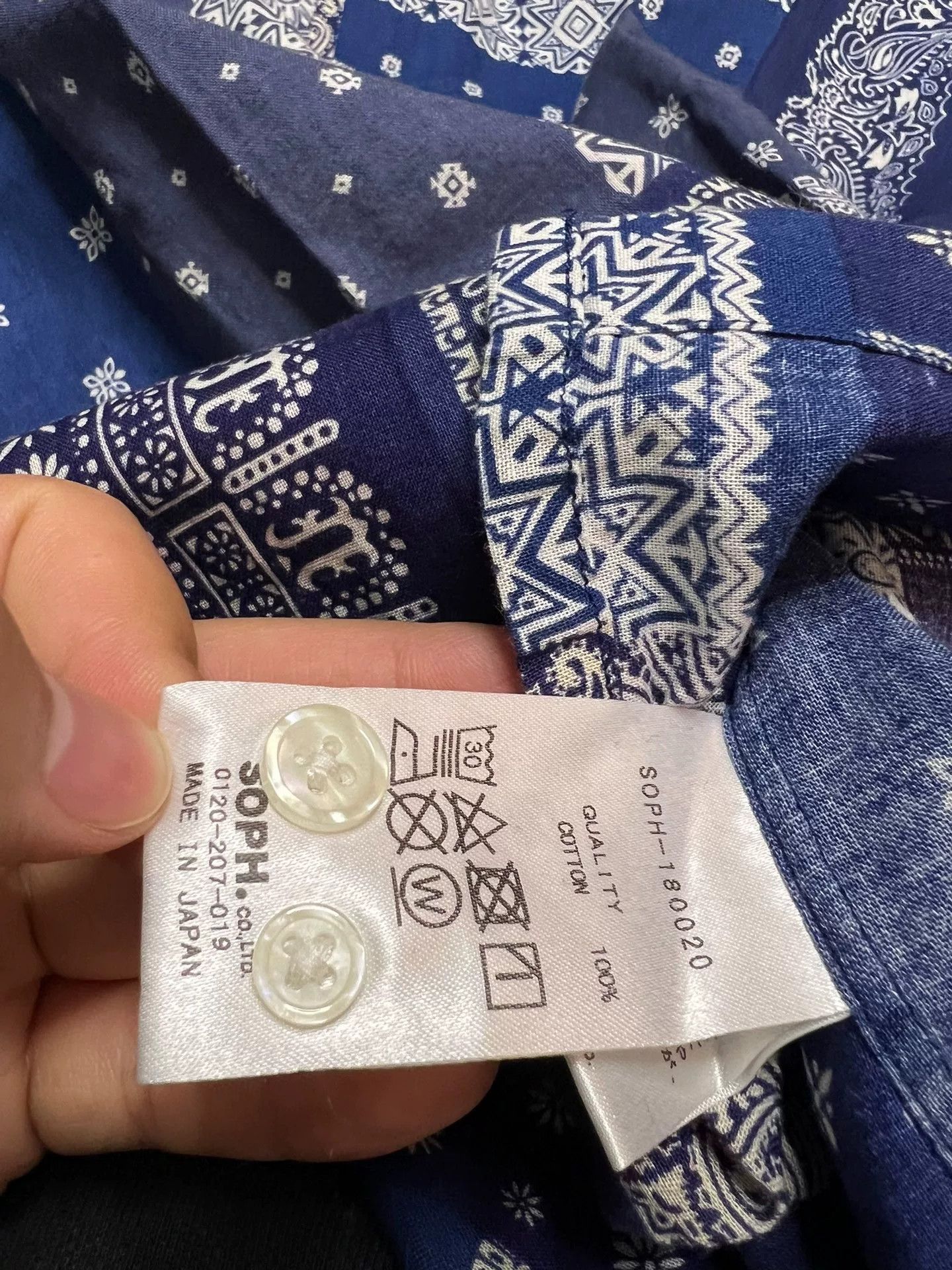 Sophnet. bandana printed shirt in blue Size US S / EU 44-46 / 1 - 4 Thumbnail