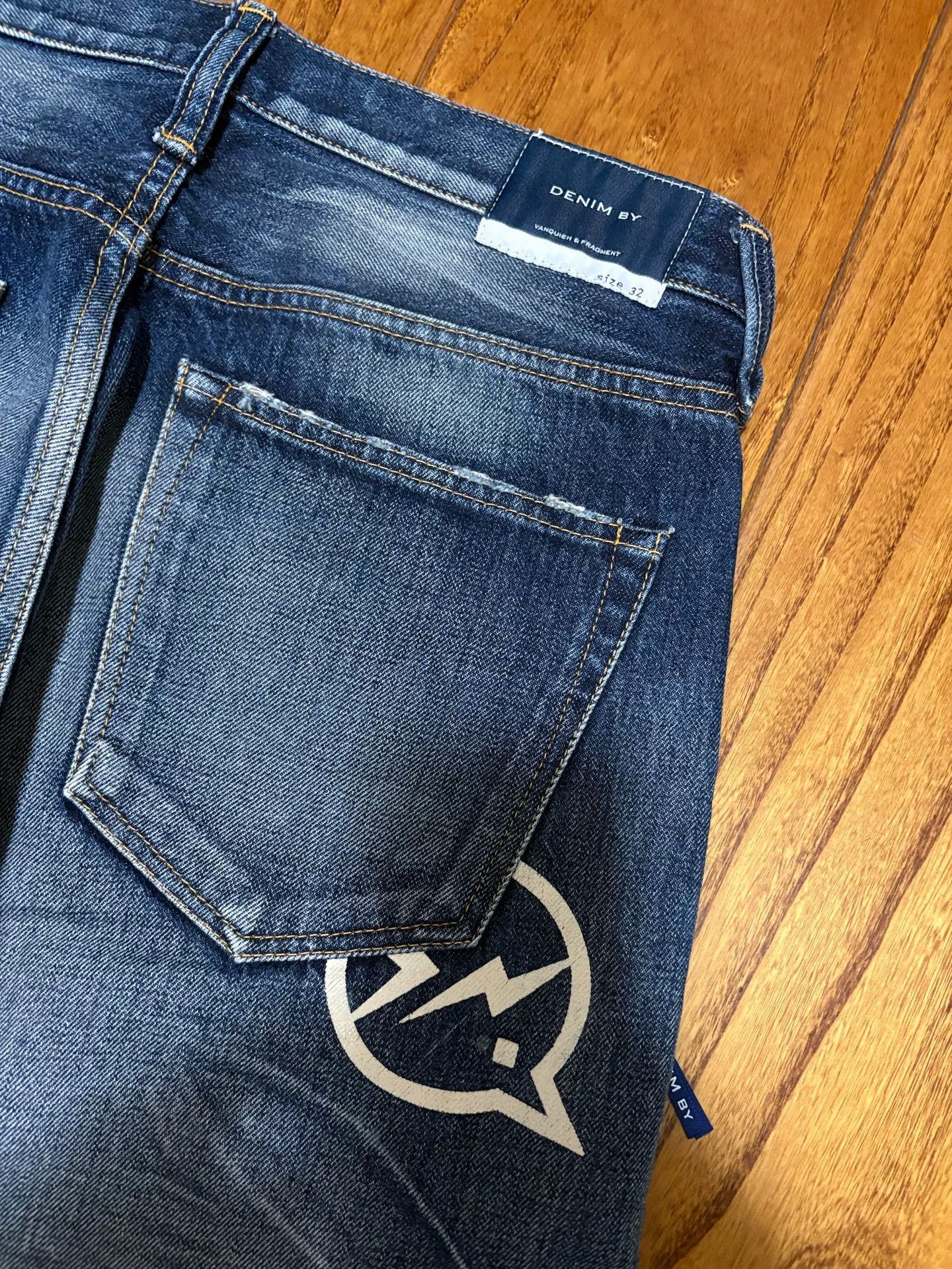 denim by vanquish & fragment distressed jeans