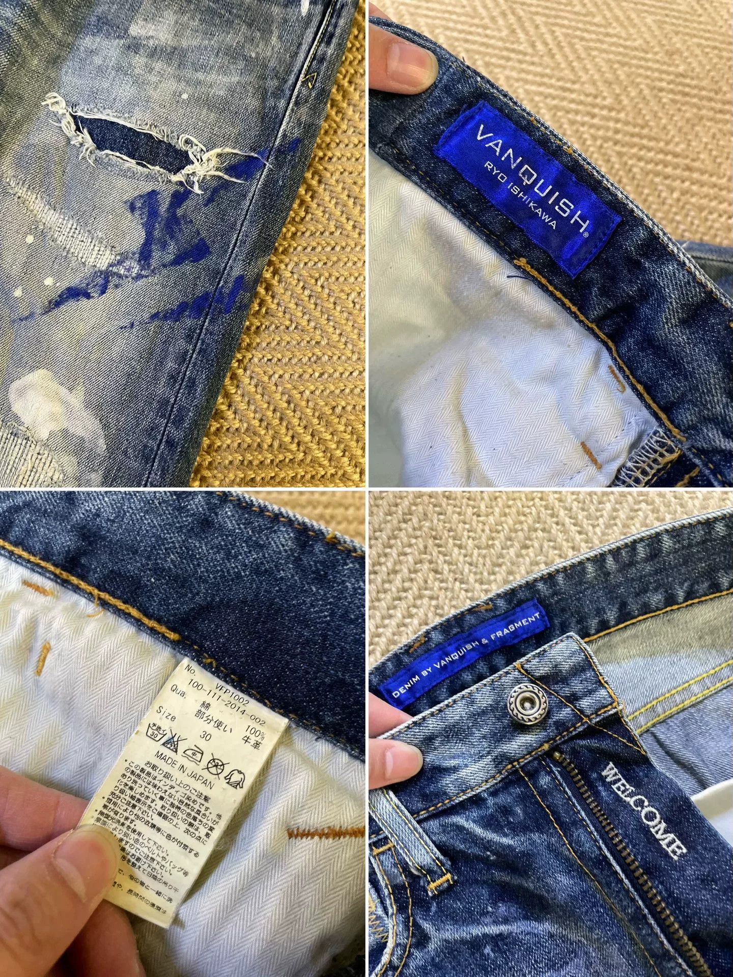 Vanquish denim by vanquish & fragment distressed jeans Size US 30 / EU 46 - 8 Thumbnail