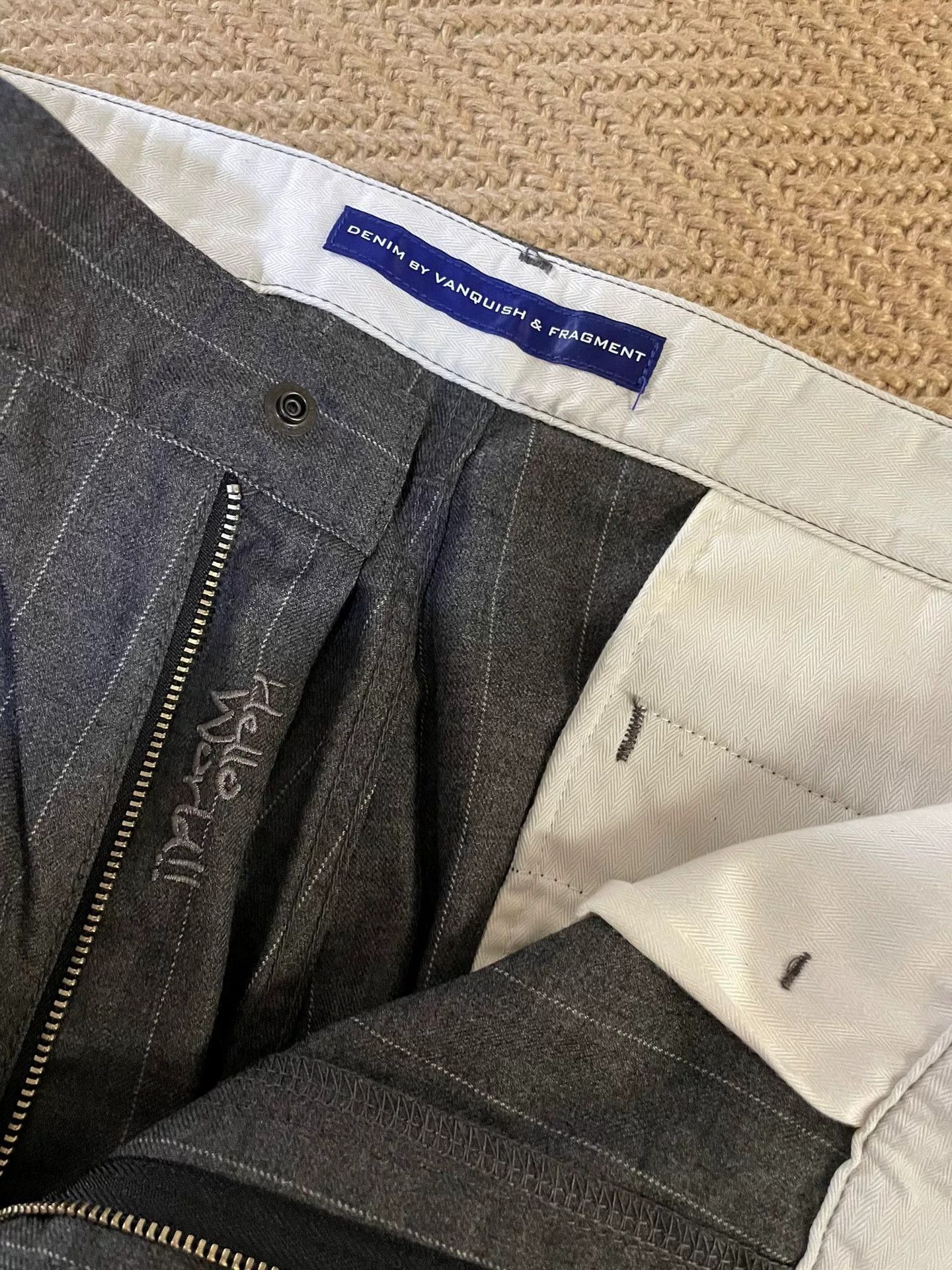 Fragment Design vanquish & fragment gray wool striped pants Size US 36 / EU 52 - 7 Thumbnail