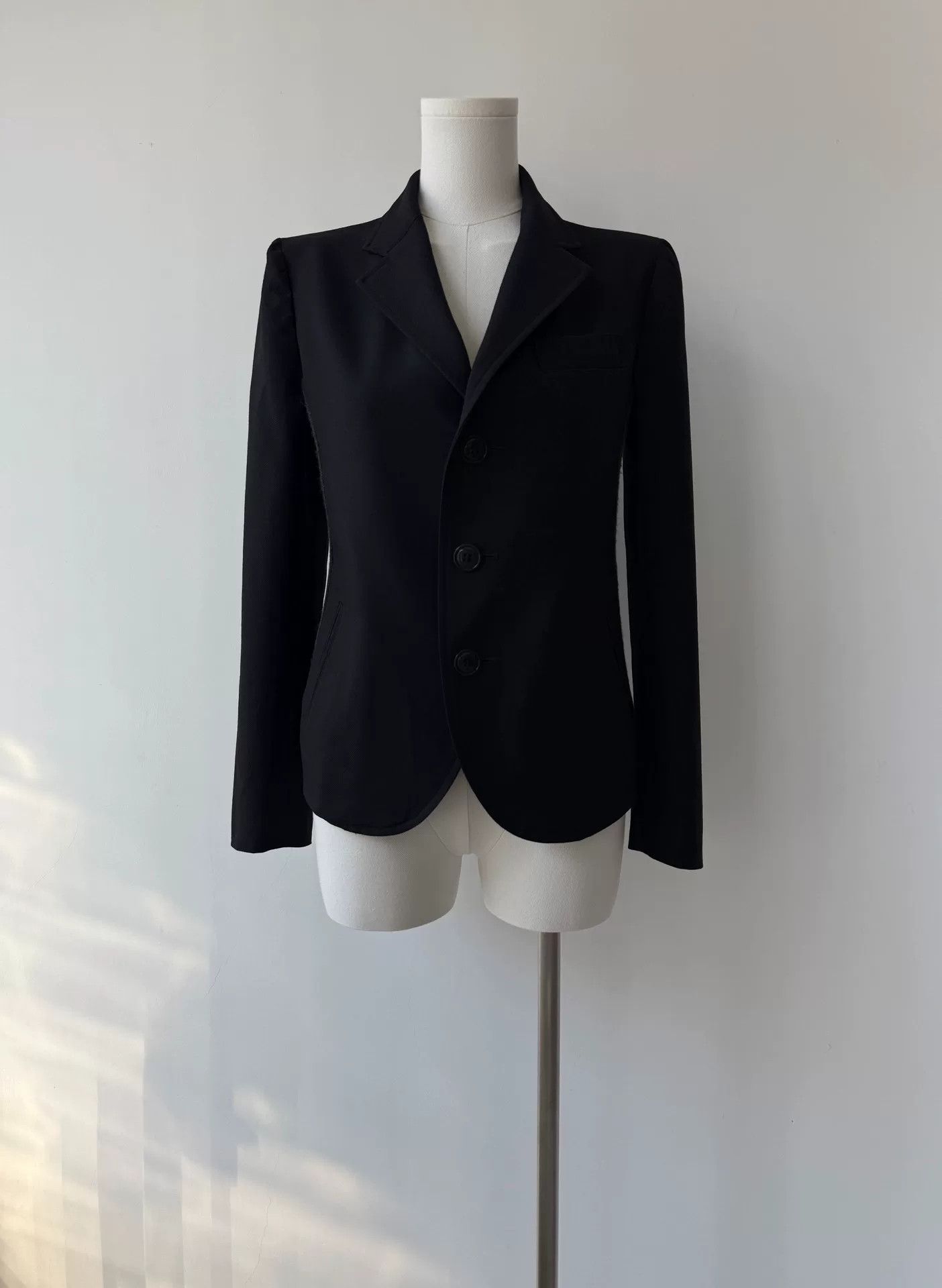 Y's minimalist black wool tailored jacket Size M / US 6-8 / IT 42-44 - 4 Thumbnail