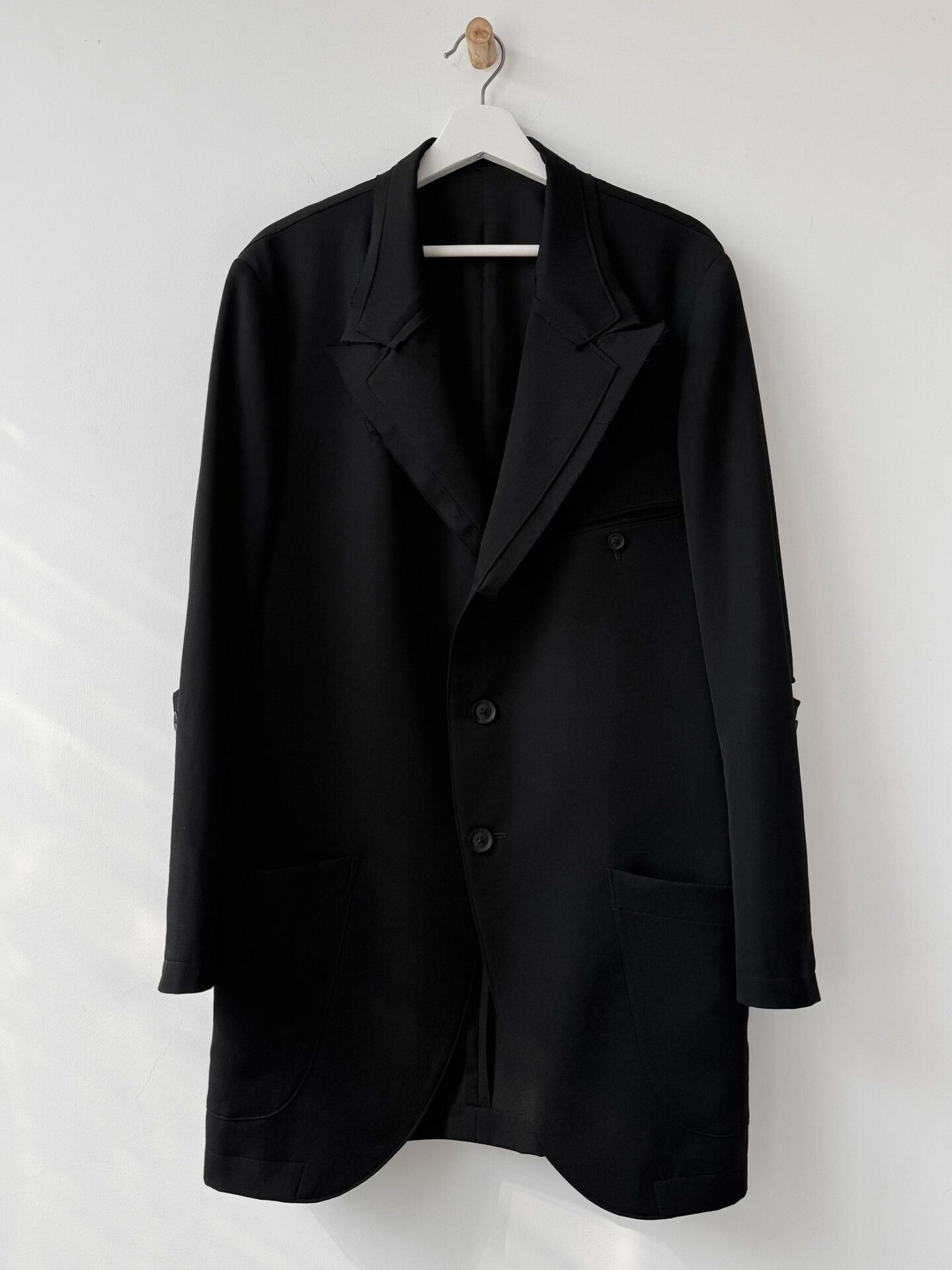 Yohji Yamamoto Yohji Yamamoto Black Gaba Wool Jacket Size US M / EU 48-50 / 2 - 2 Thumbnail