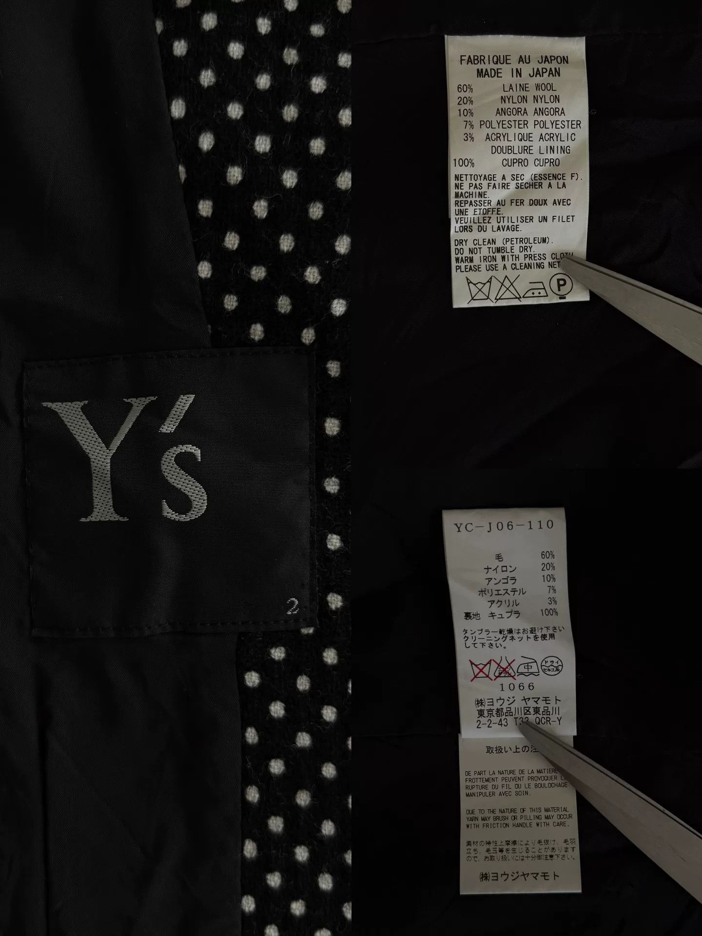 Y's yohji yamamoto y's wool polka dot blazer Size S / US 4 / IT 40 - 7 Thumbnail