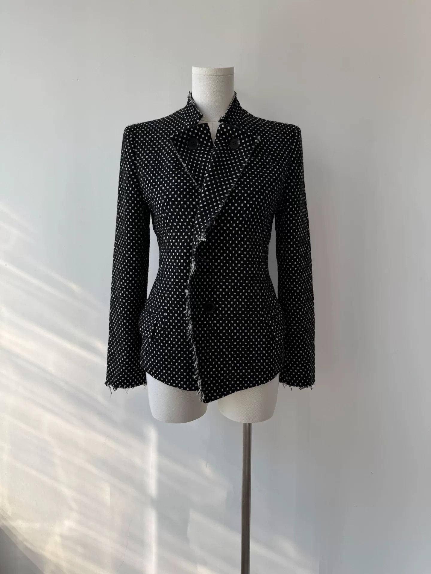 Y's yohji yamamoto y's wool polka dot blazer Size S / US 4 / IT 40 - 5 Thumbnail