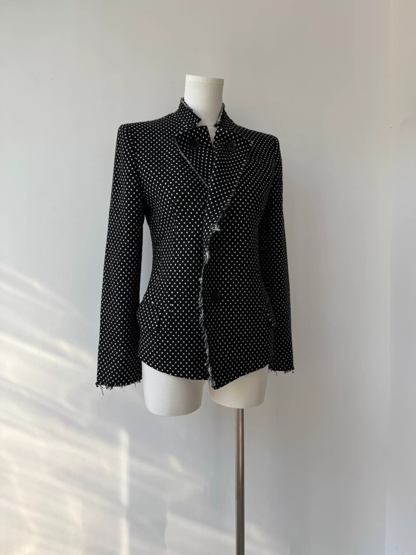 Y's yohji yamamoto y's wool polka dot blazer Size S / US 4 / IT 40 - 6 Thumbnail