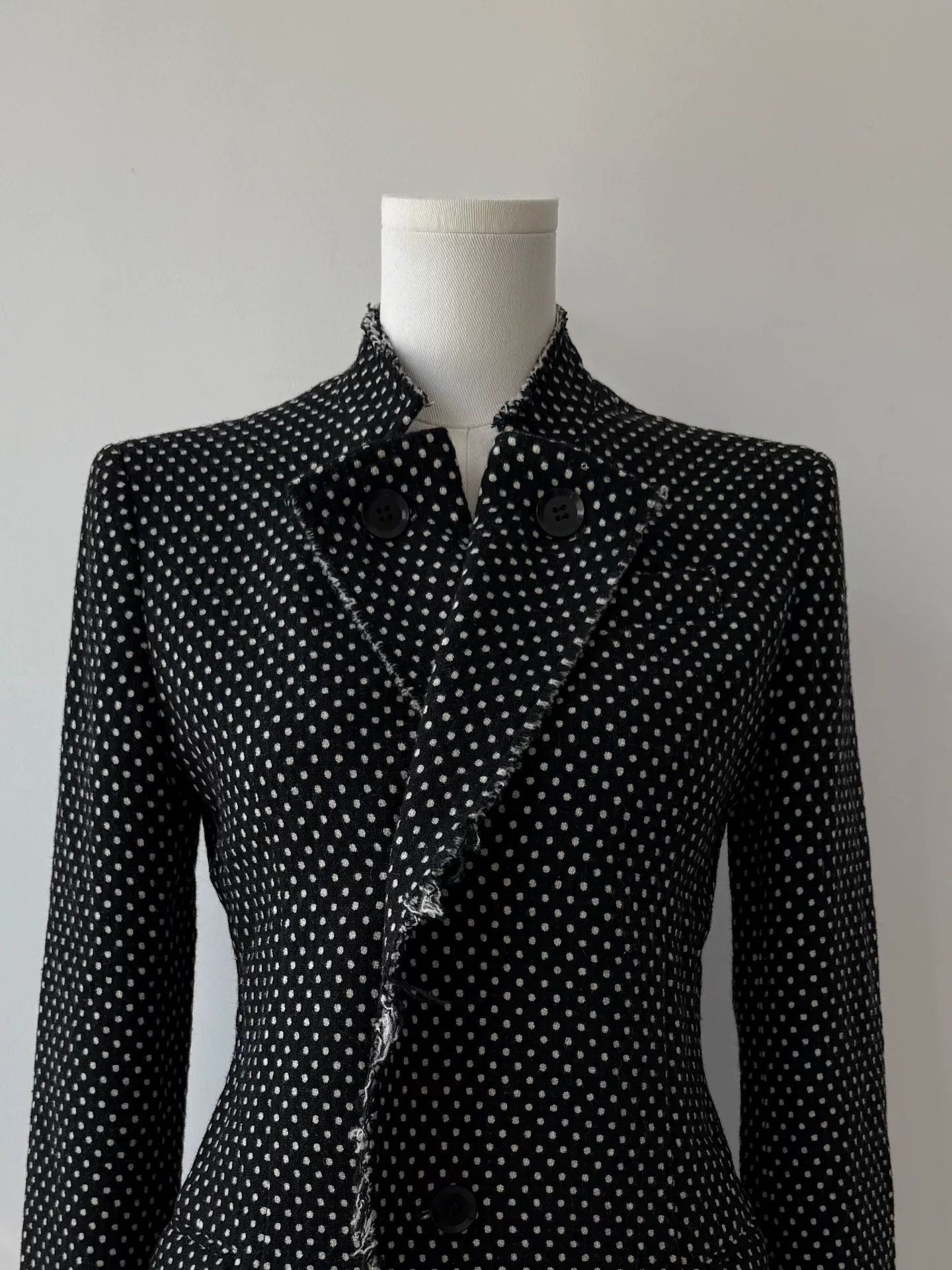 Y's yohji yamamoto y's wool polka dot blazer Size S / US 4 / IT 40 - 2 Thumbnail