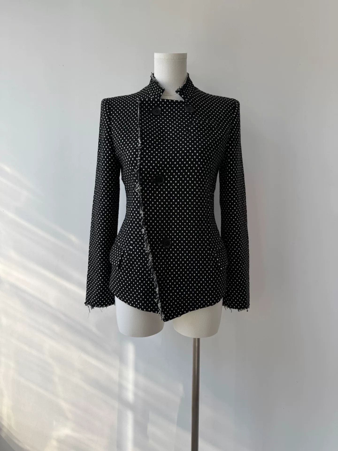 Y's yohji yamamoto y's wool polka dot blazer Size S / US 4 / IT 40 - 4 Thumbnail