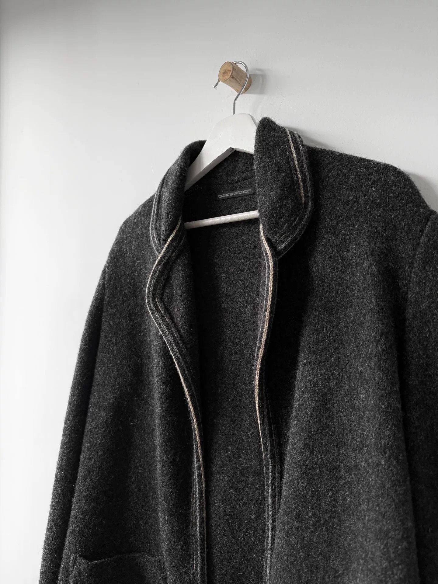 Y's Yohji Yamamoto Wool Jacket with Contrast Edges Size US L / EU 52-54 / 3 - 2 Thumbnail