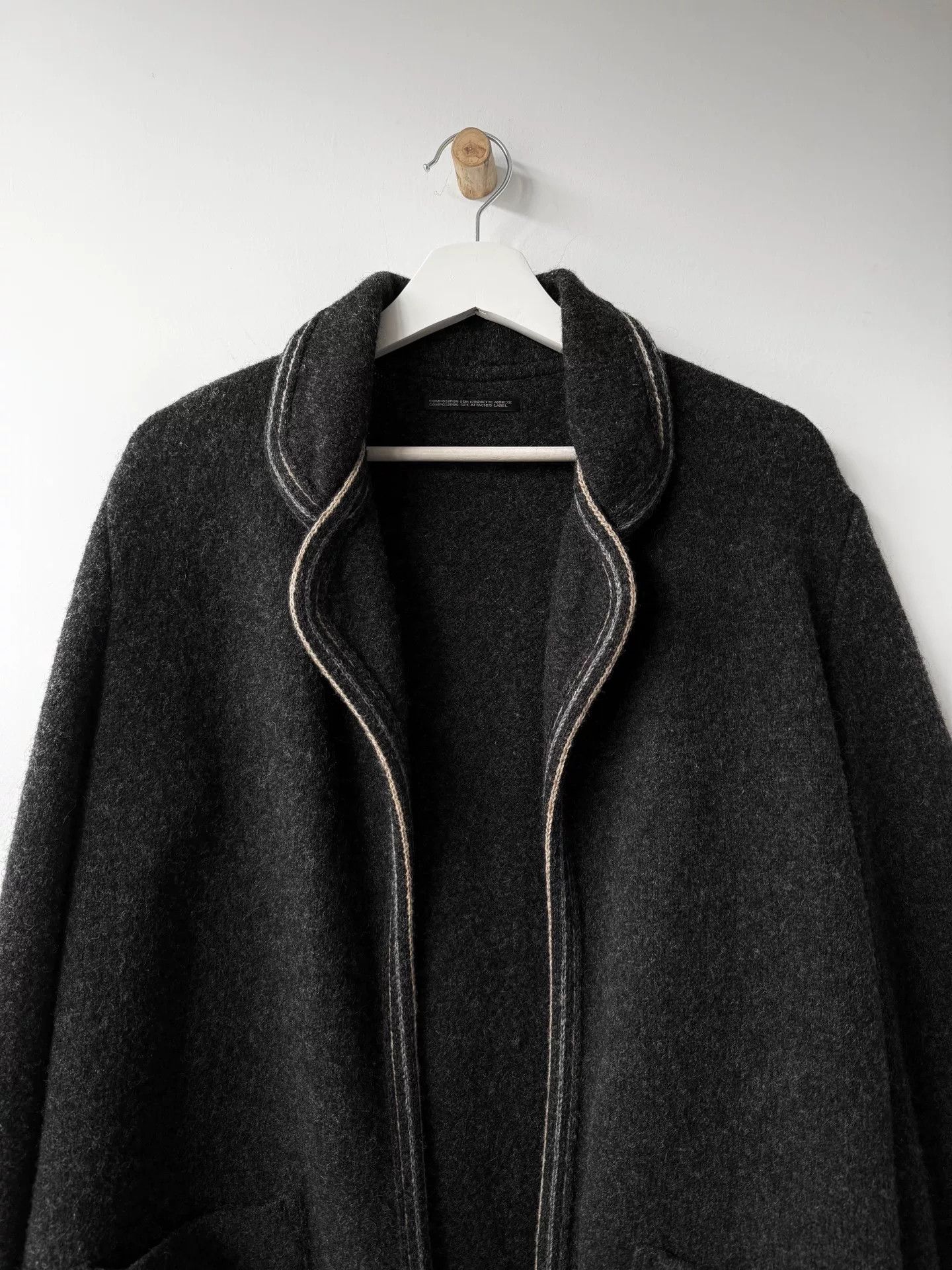 Y's Yohji Yamamoto Wool Jacket with Contrast Edges Size US L / EU 52-54 / 3 - 3 Thumbnail