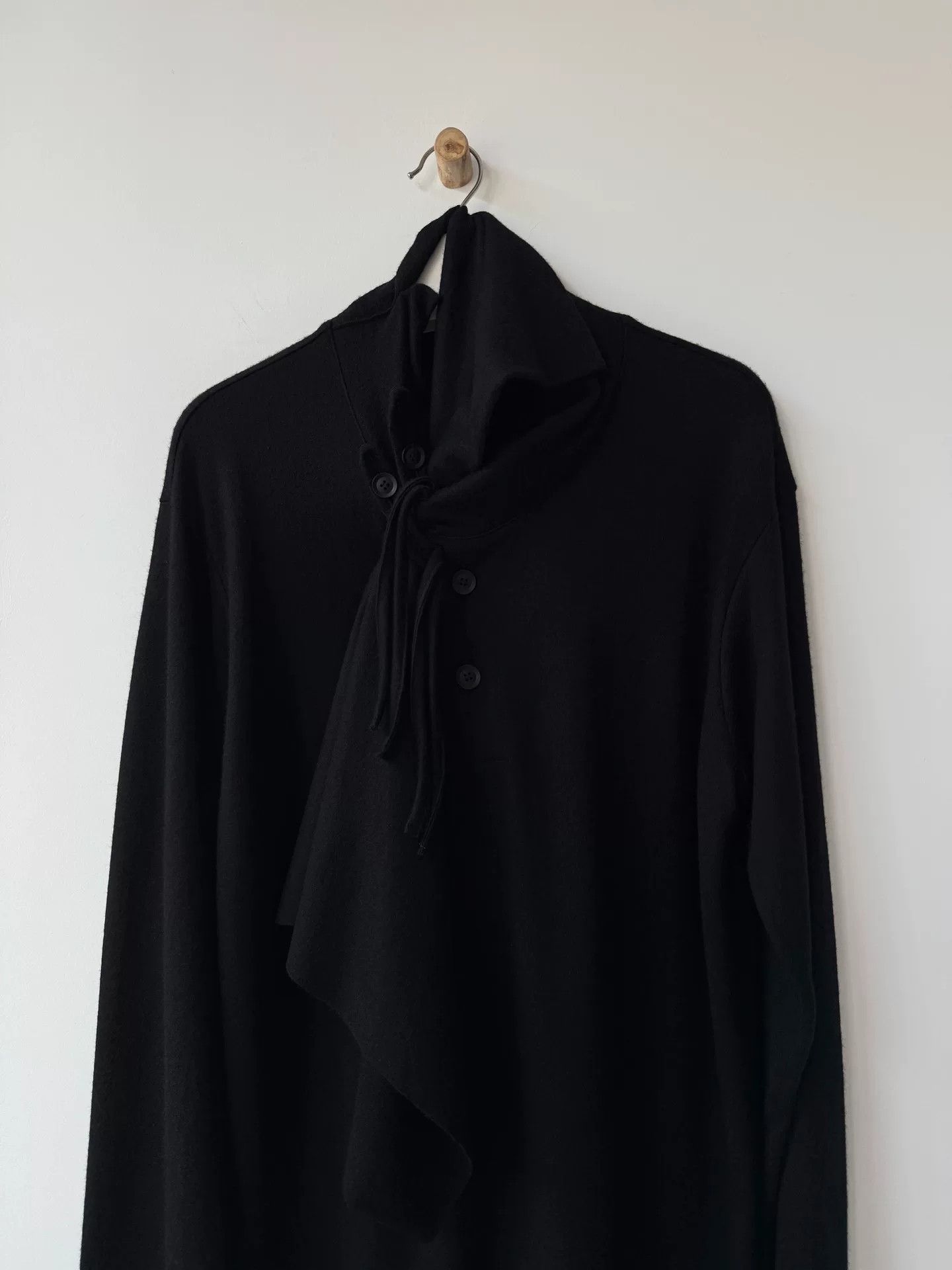 Yohji Yamamoto Yohji Yamamoto Black Wool Asymmetrical Top Size US L / EU 52-54 / 3 - 6 Thumbnail