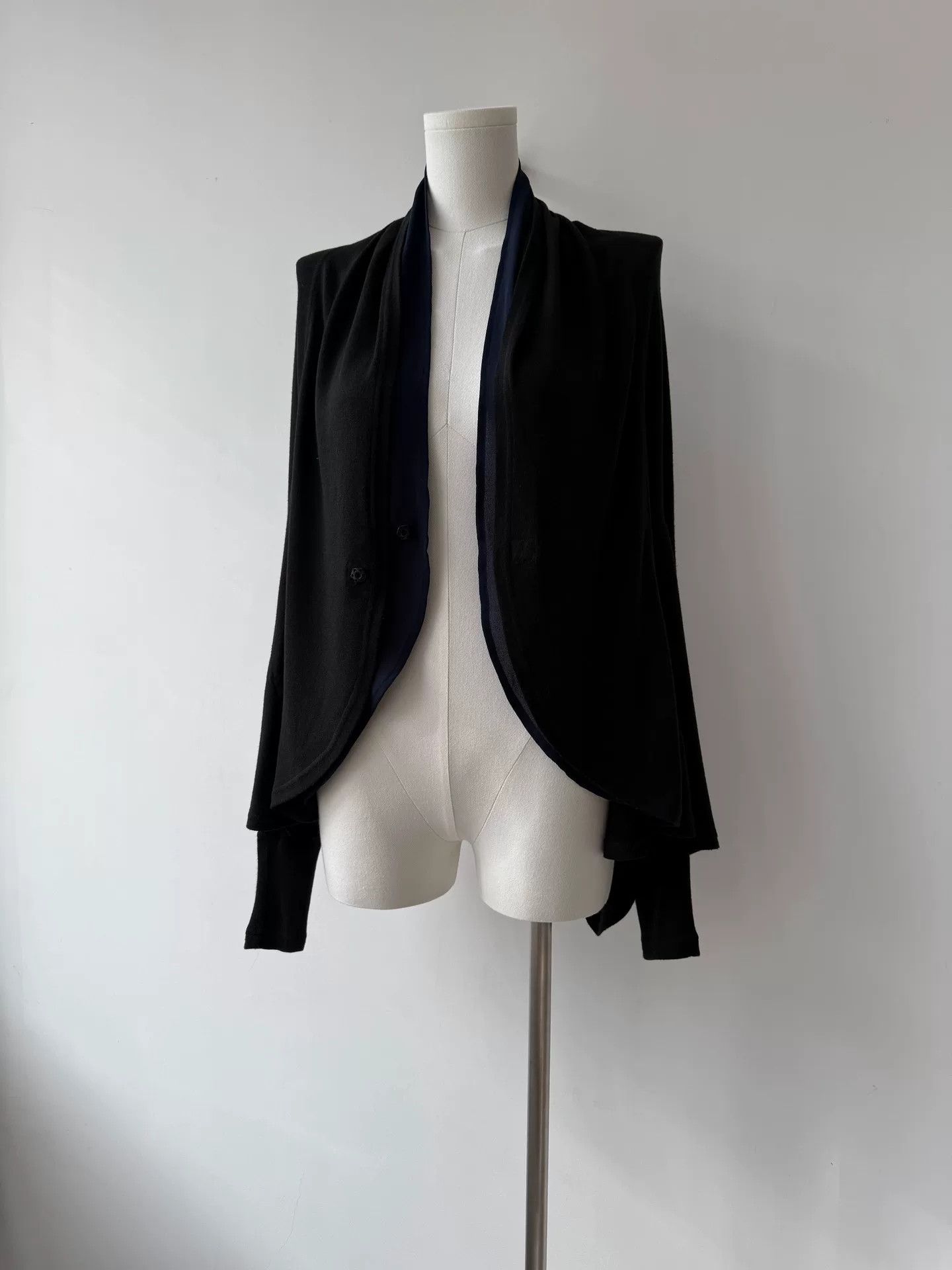 Y's yohji yamamoto layered black cardigan Size US M / EU 48-50 / 2 - 2 Thumbnail