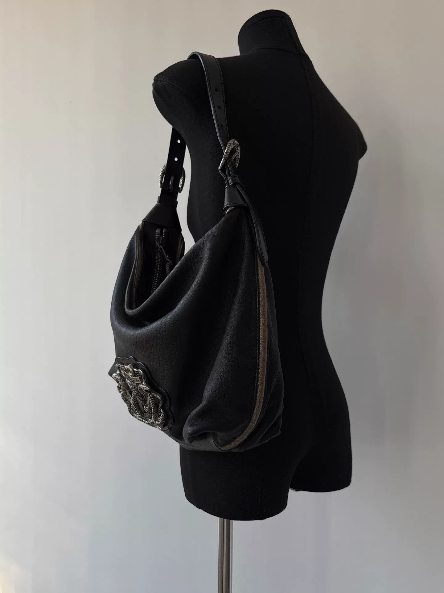 Jean Paul Gaultier Jean Paul Gaultier Black Leather Shoulder Bag Size ONE SIZE - 7 Thumbnail