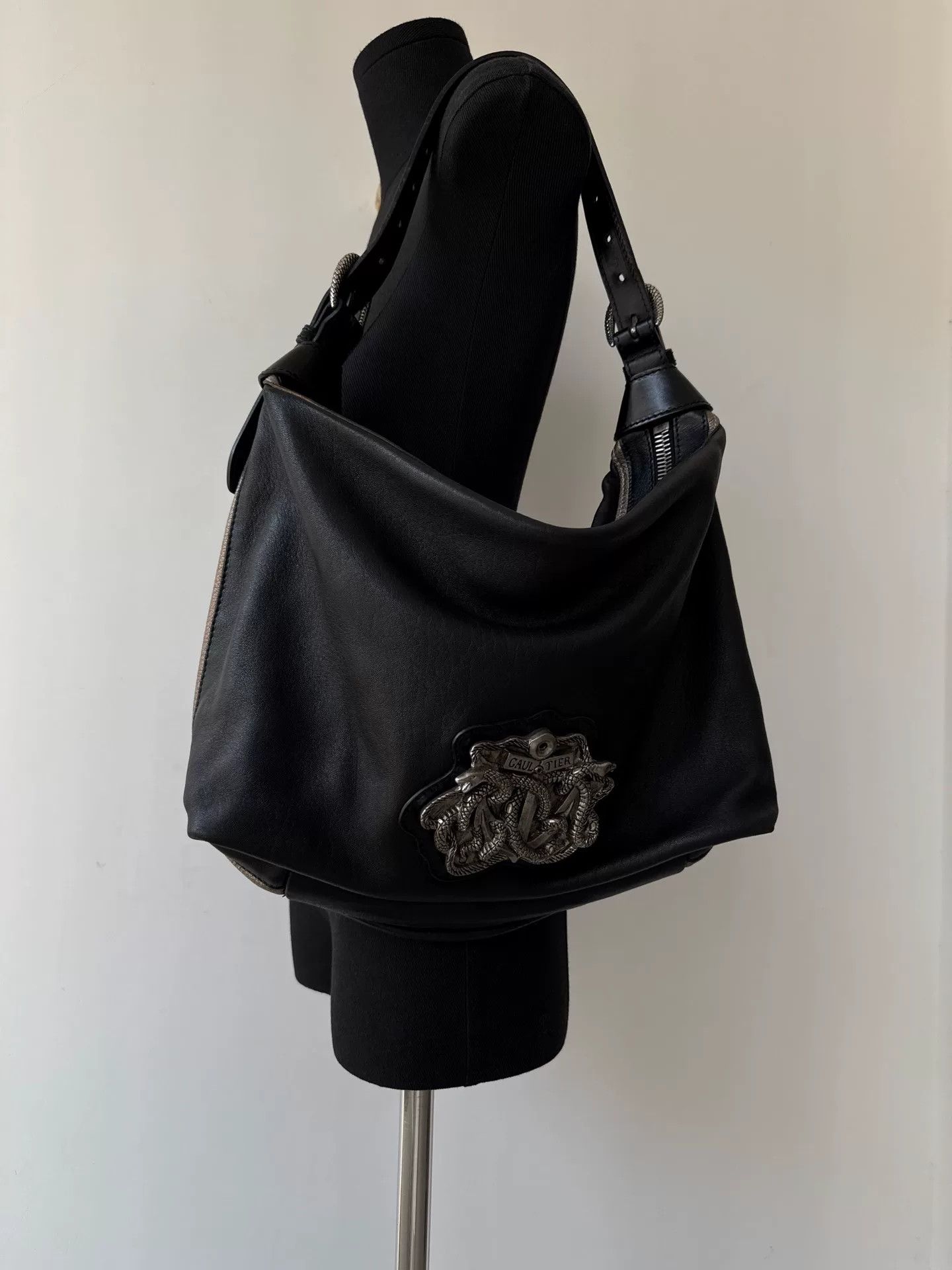 Jean Paul Gaultier Jean Paul Gaultier Black Leather Shoulder Bag Size ONE SIZE - 4 Thumbnail