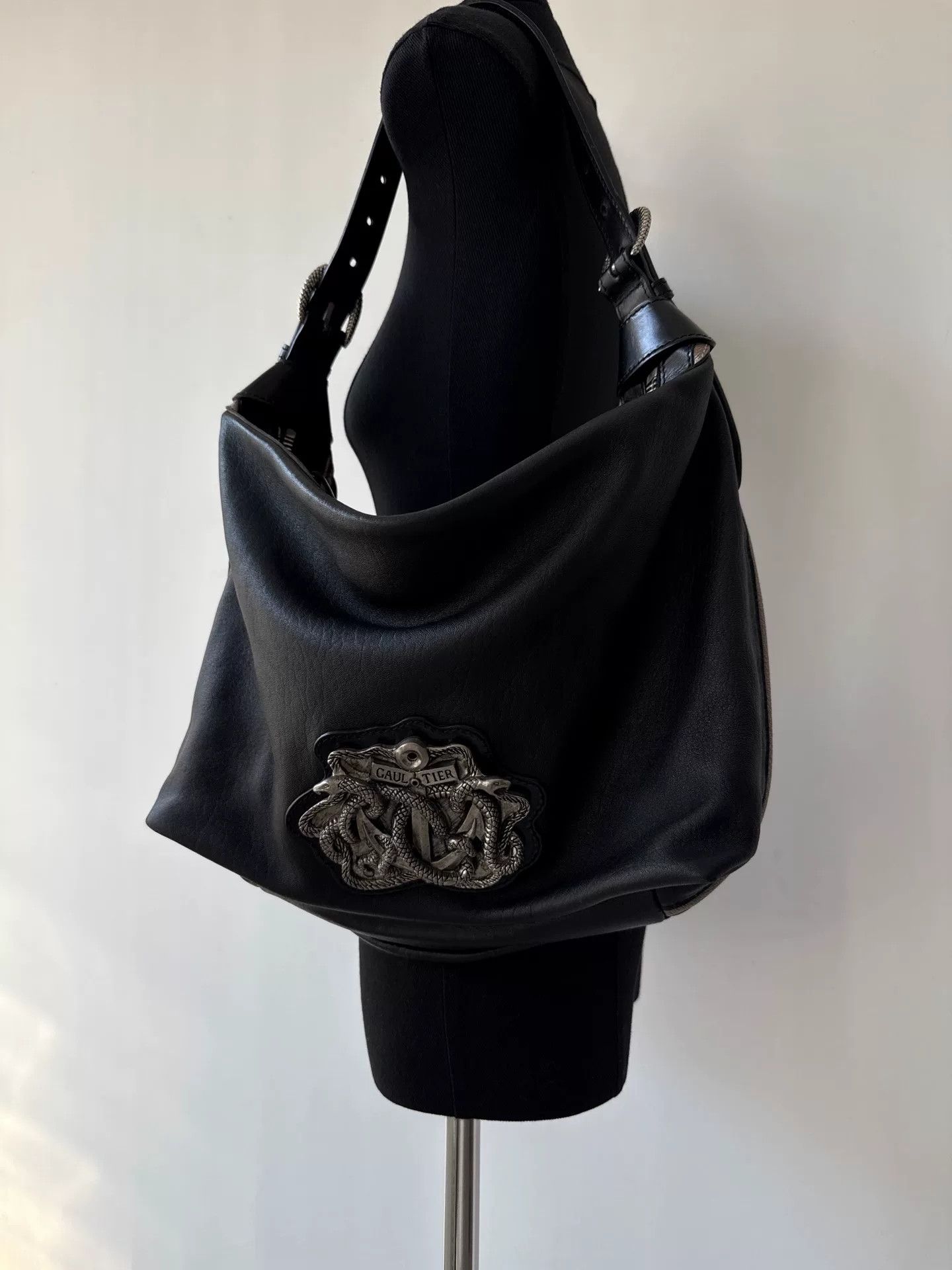 Jean Paul Gaultier Jean Paul Gaultier Black Leather Shoulder Bag Size ONE SIZE - 3 Thumbnail