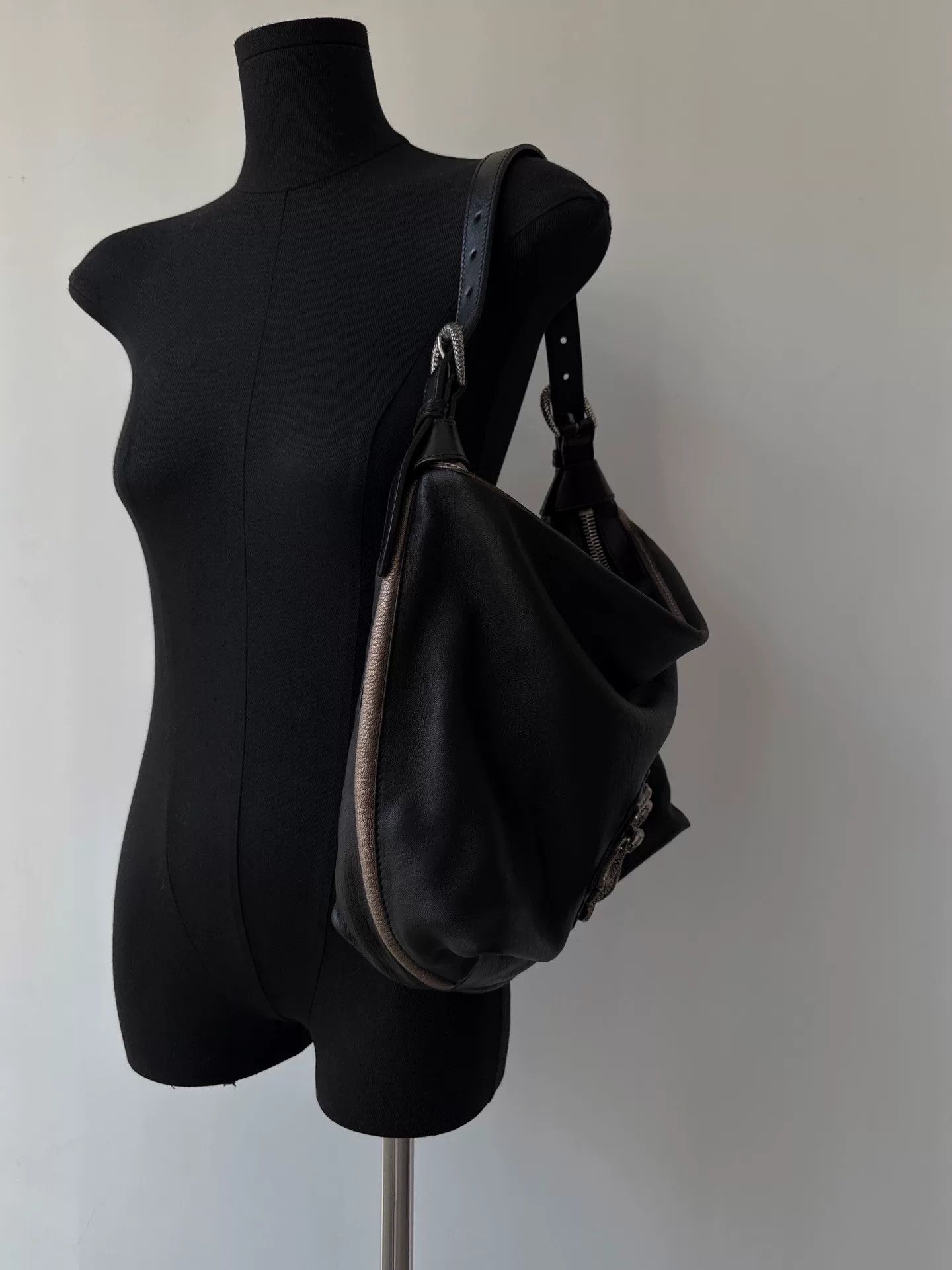 Jean Paul Gaultier Jean Paul Gaultier Black Leather Shoulder Bag Size ONE SIZE - 5 Thumbnail