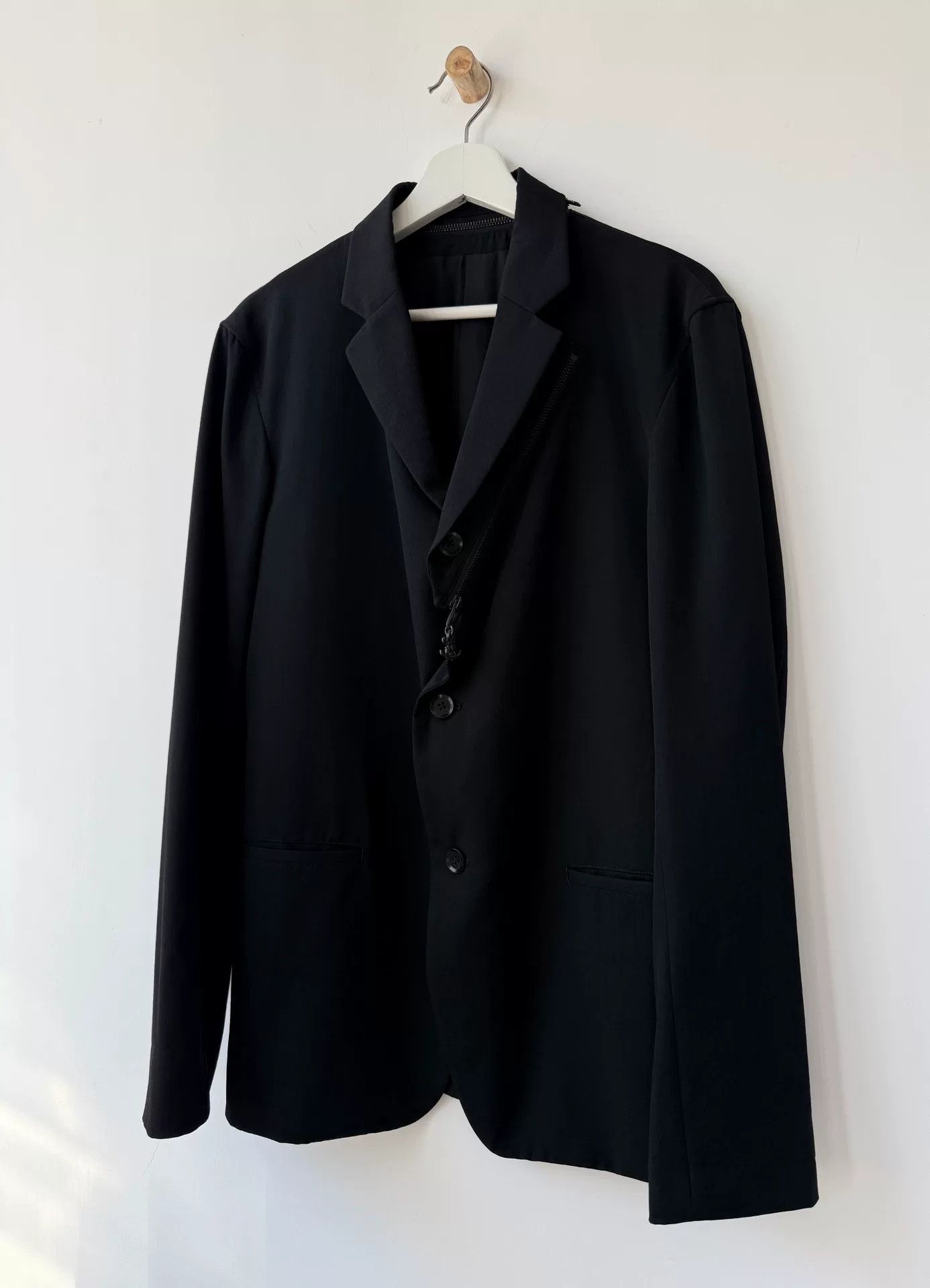 Yohji Yamamoto Yohji Yamamoto Black Wool Suit Jacket Size US L / EU 52-54 / 3 - 3 Thumbnail