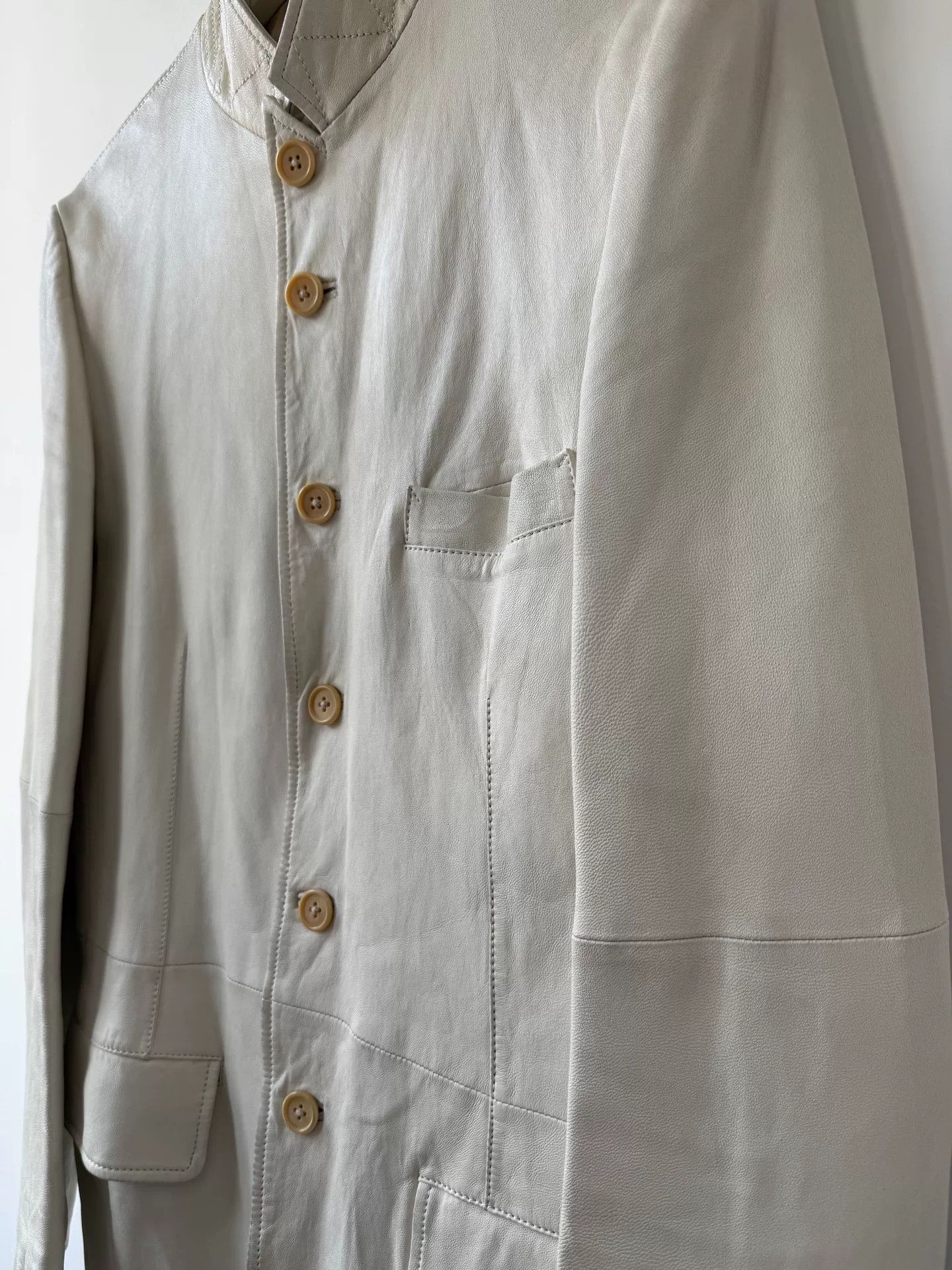 Yohji Yamamoto yohji yamamoto ivory leather suit jacket Size US M / EU 48-50 / 2 - 5 Thumbnail