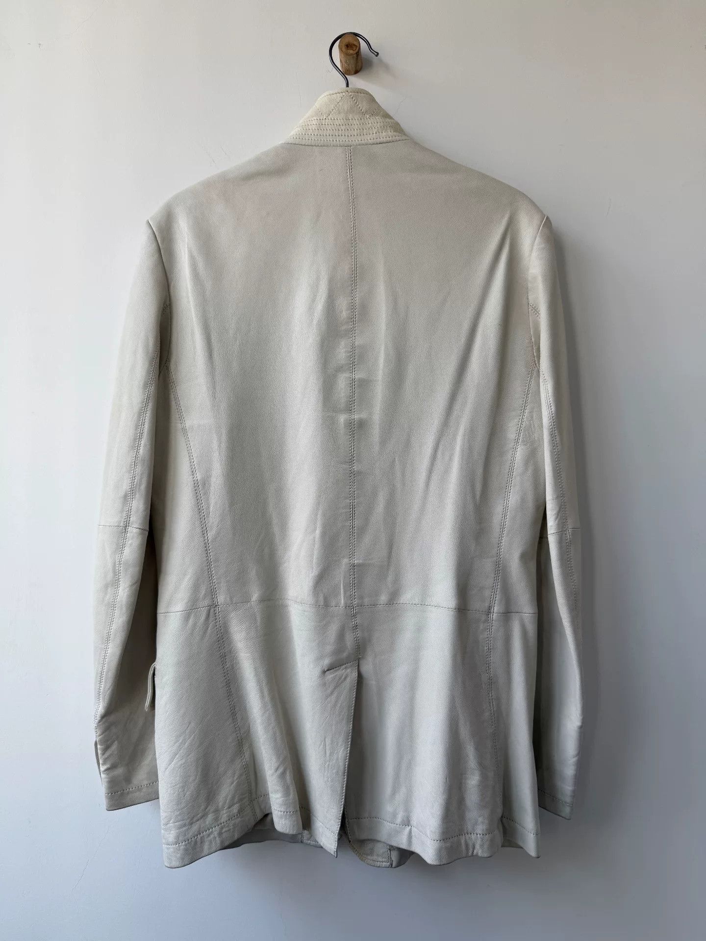 Yohji Yamamoto yohji yamamoto ivory leather suit jacket Size US M / EU 48-50 / 2 - 7 Thumbnail