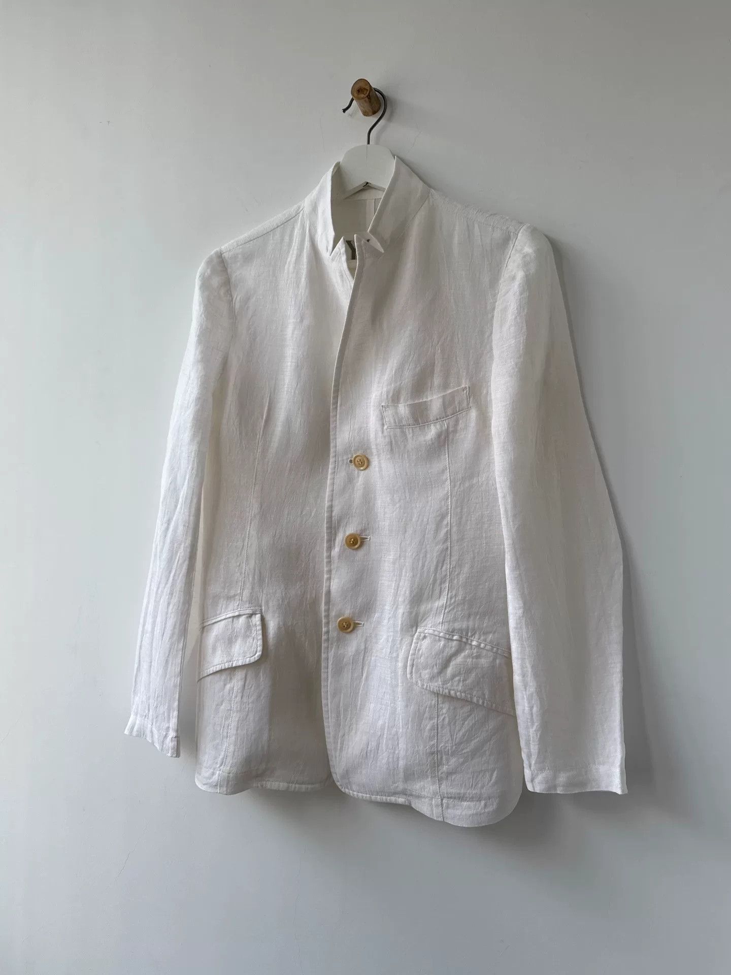 Y's minimalist white linen suit jacket Size US S / EU 44-46 / 1 - 4 Thumbnail