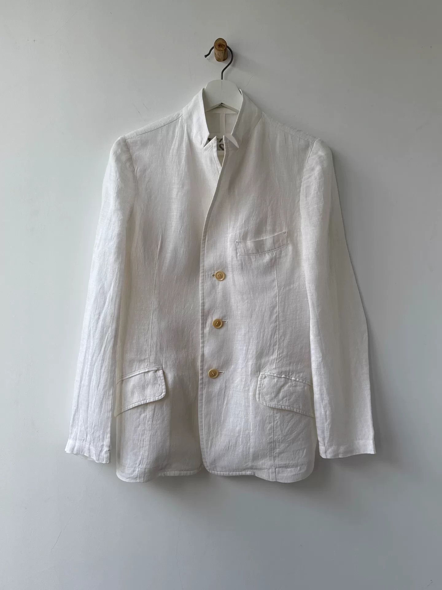 Y's minimalist white linen suit jacket Size US S / EU 44-46 / 1 - 3 Thumbnail